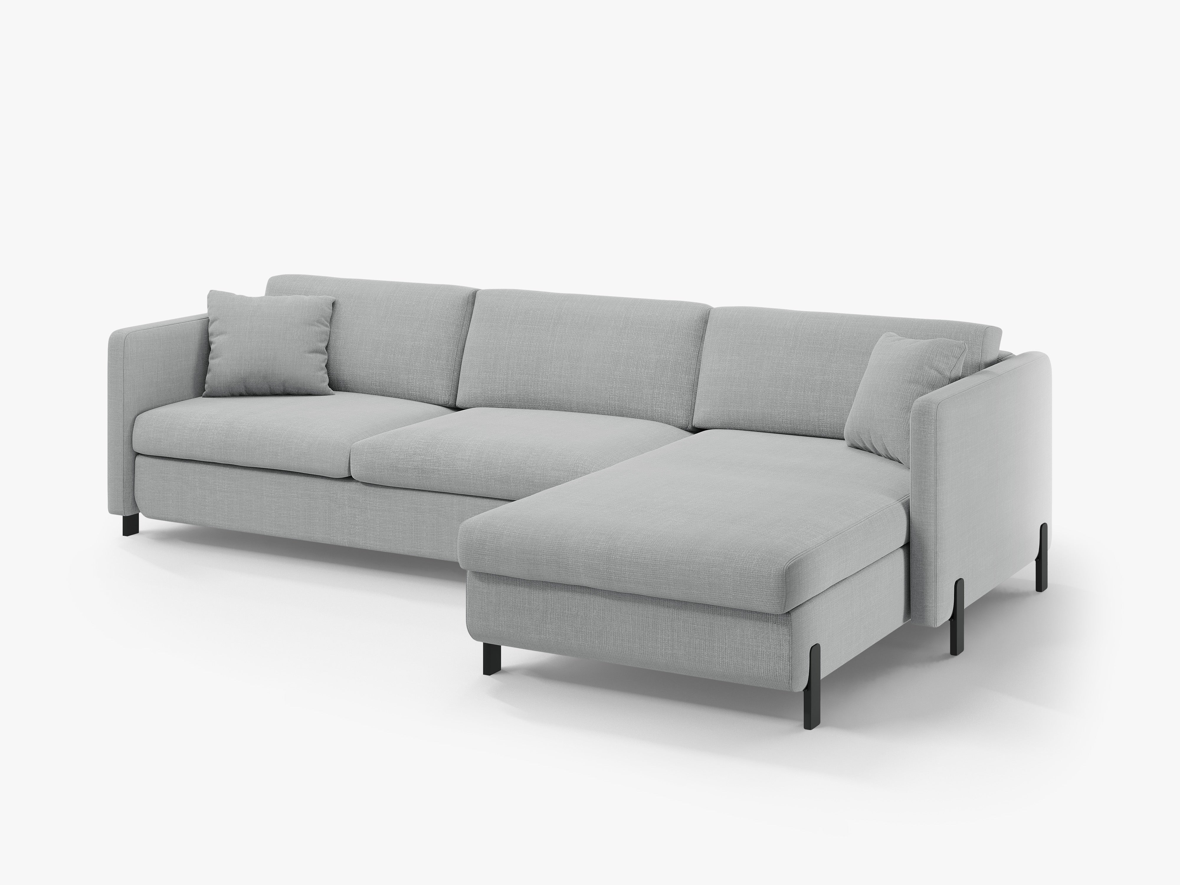 Rechte Ecke -Sofa mit Bettfunktion und Kiste, "Gloria", 4 Sitze, hellgrau, 260x170x80
In Europa gemacht