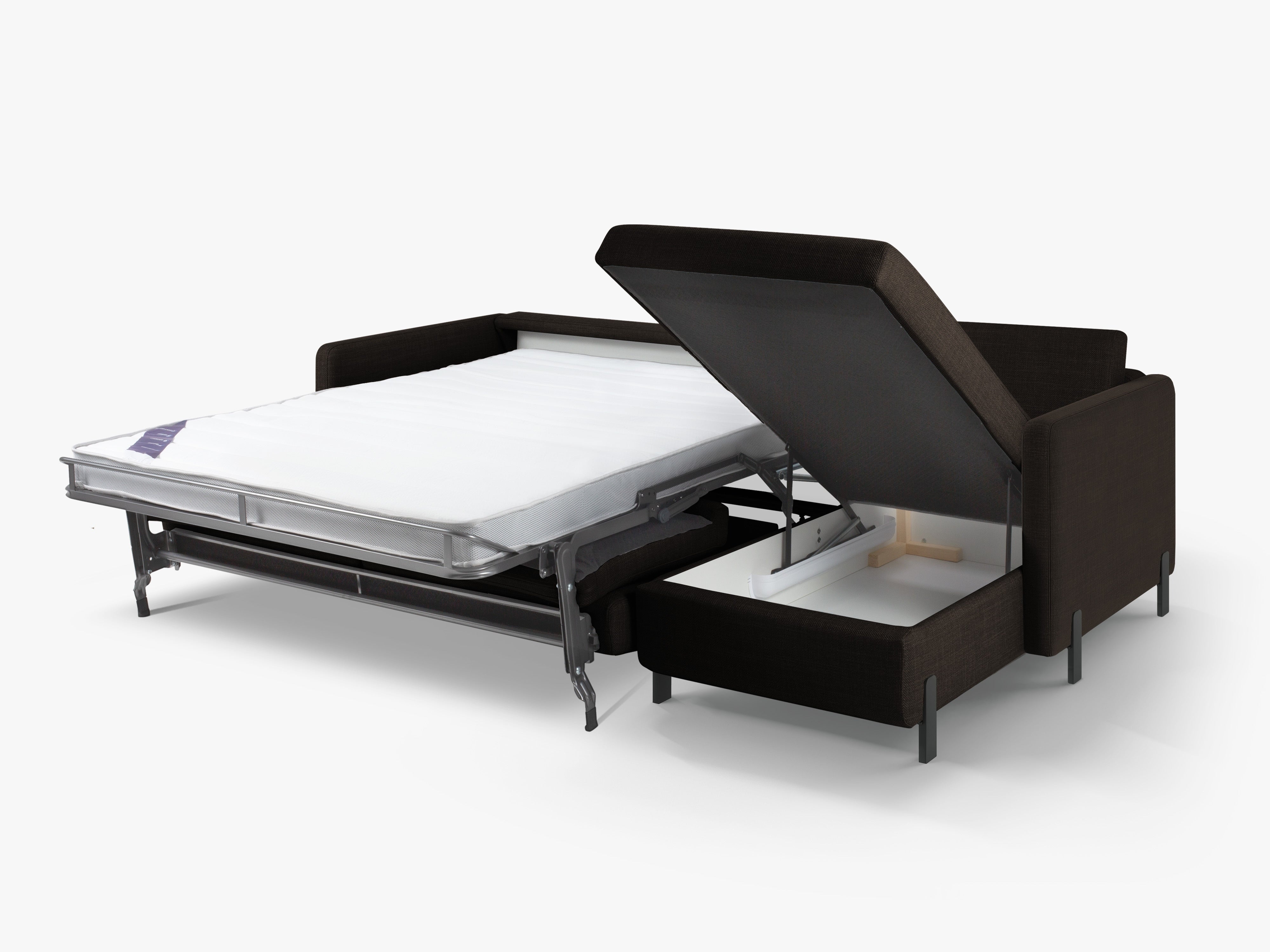 Right Corner Sofa with Bed Function and Box, "Gloria", 4 Seats, Dark Gray, 260x170x80
Made in Europe