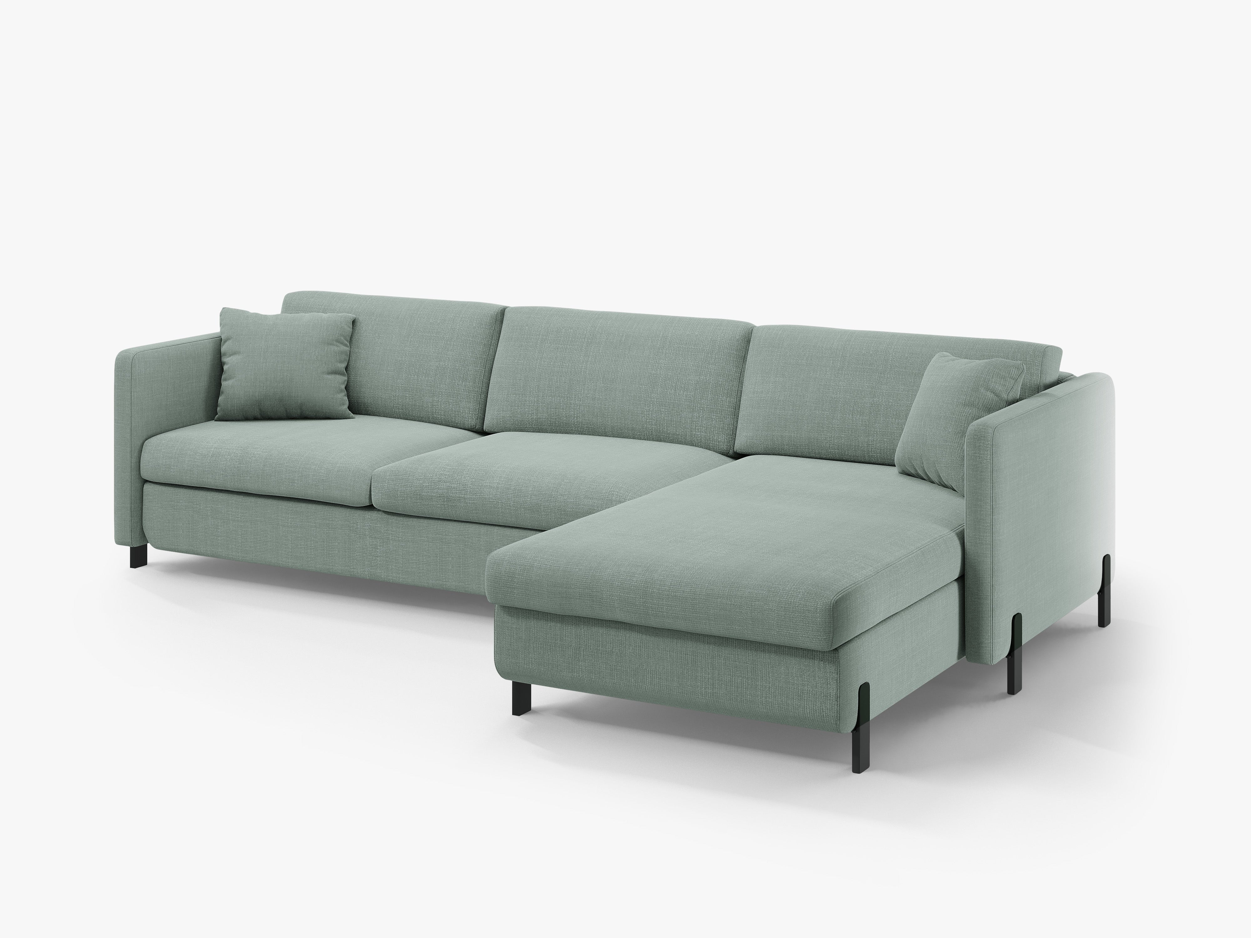 Rechte Ecke -Sofa mit Bettfunktion und Schachtel, "Gloria", 4 Sitze, Minze, 260x170x80
In Europa gemacht