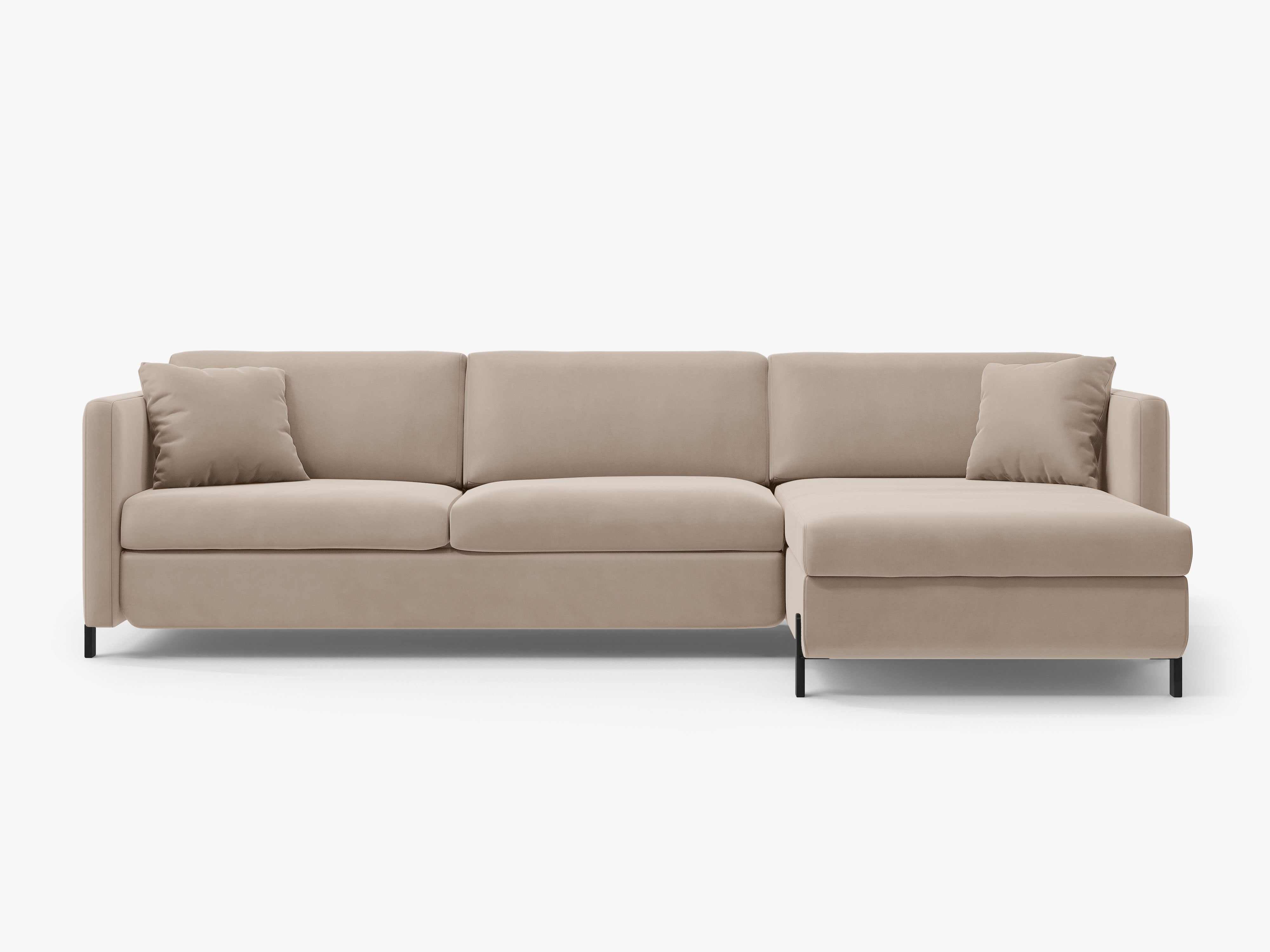 Samtrechter Ecksofa mit Bettfunktion, "Gloria", 4 Sitze, Beige, 260x170x80
In Europa gemacht