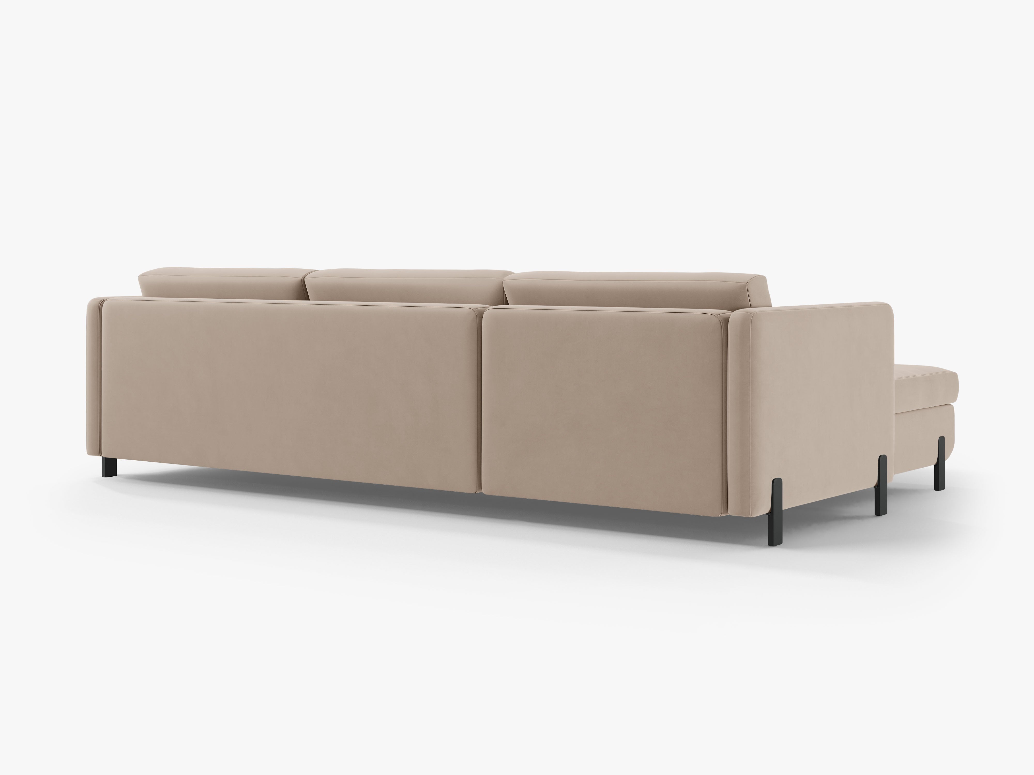 Samtrechter Ecksofa mit Bettfunktion, "Gloria", 4 Sitze, Beige, 260x170x80
In Europa gemacht