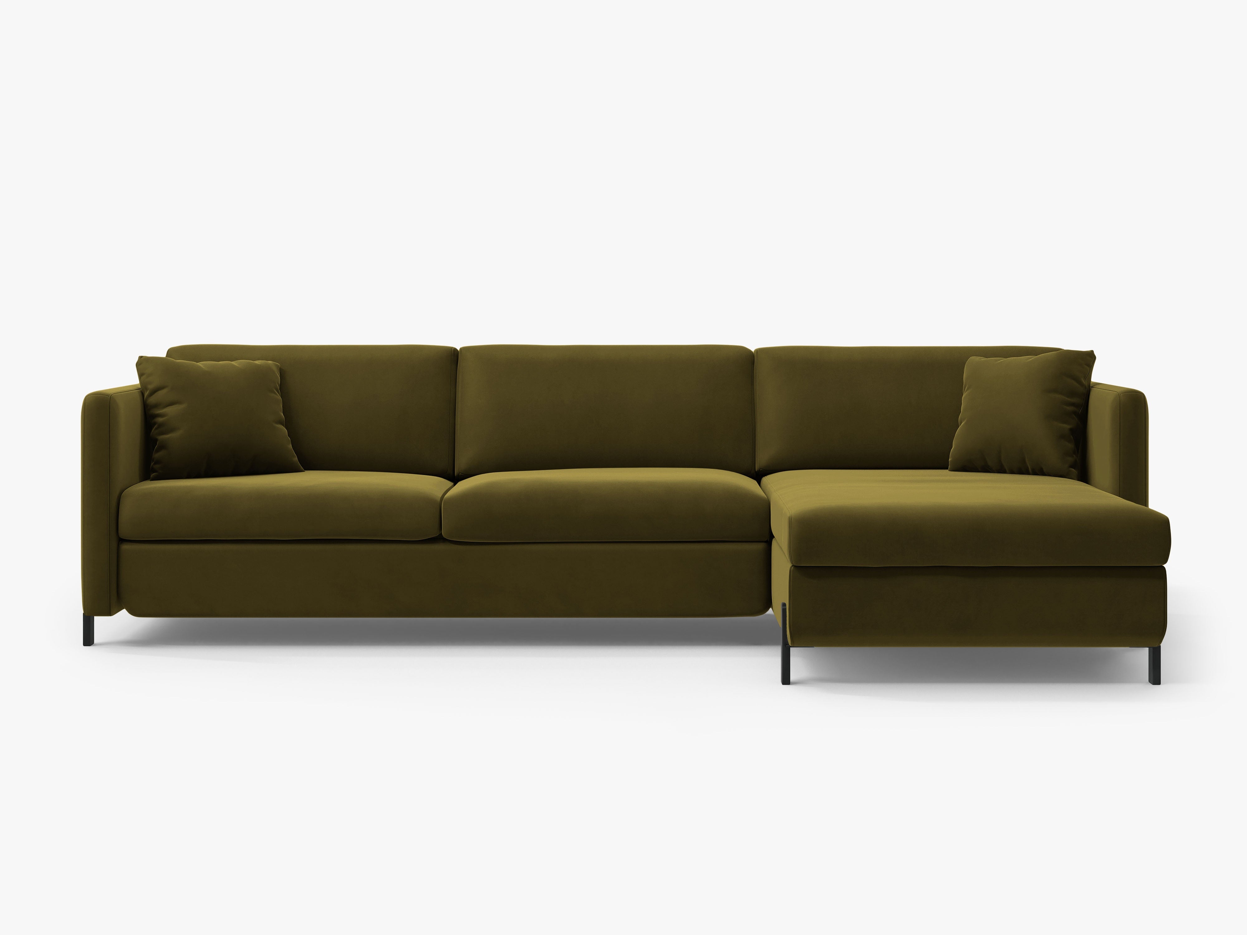 Samtrechter Ecksofa mit Bettfunktion, "Gloria", 4 Sitze, grün, 260x170x80
In Europa gemacht
