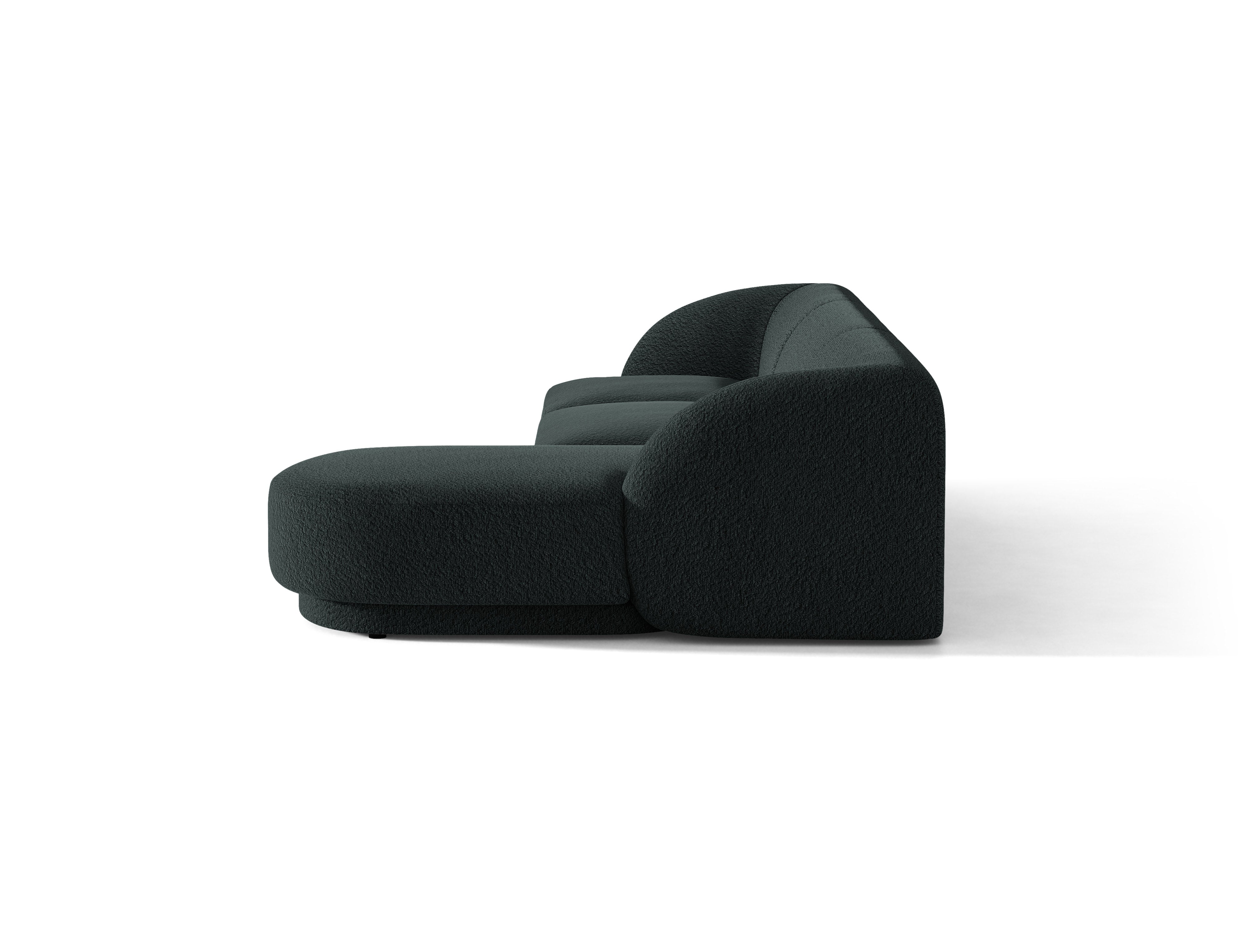 Narożnik 4-osobowy prawostronny MILEY czarny boucle – sofa narożna