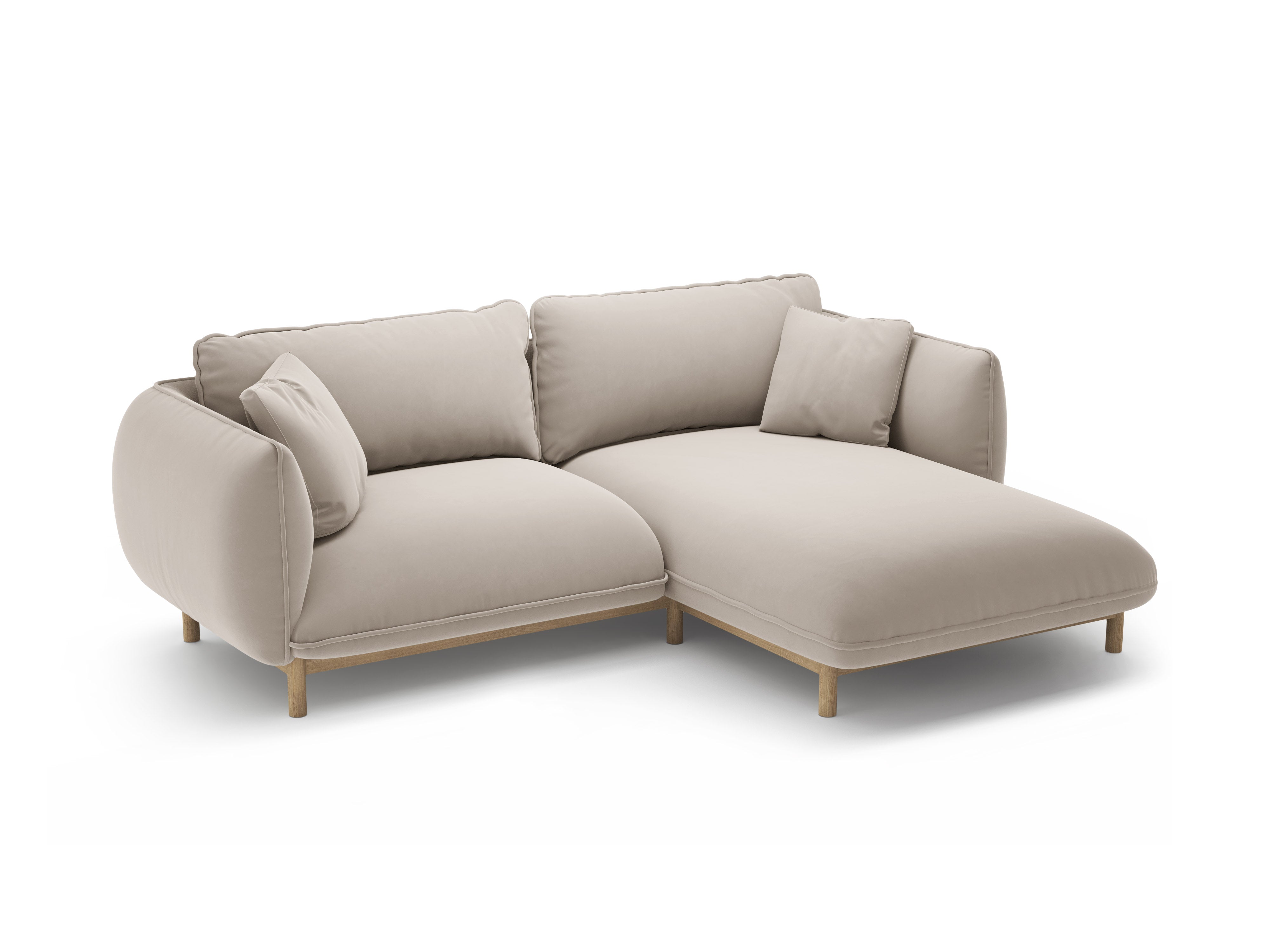 Samt-Ecksofa rechts ADA hellbeige