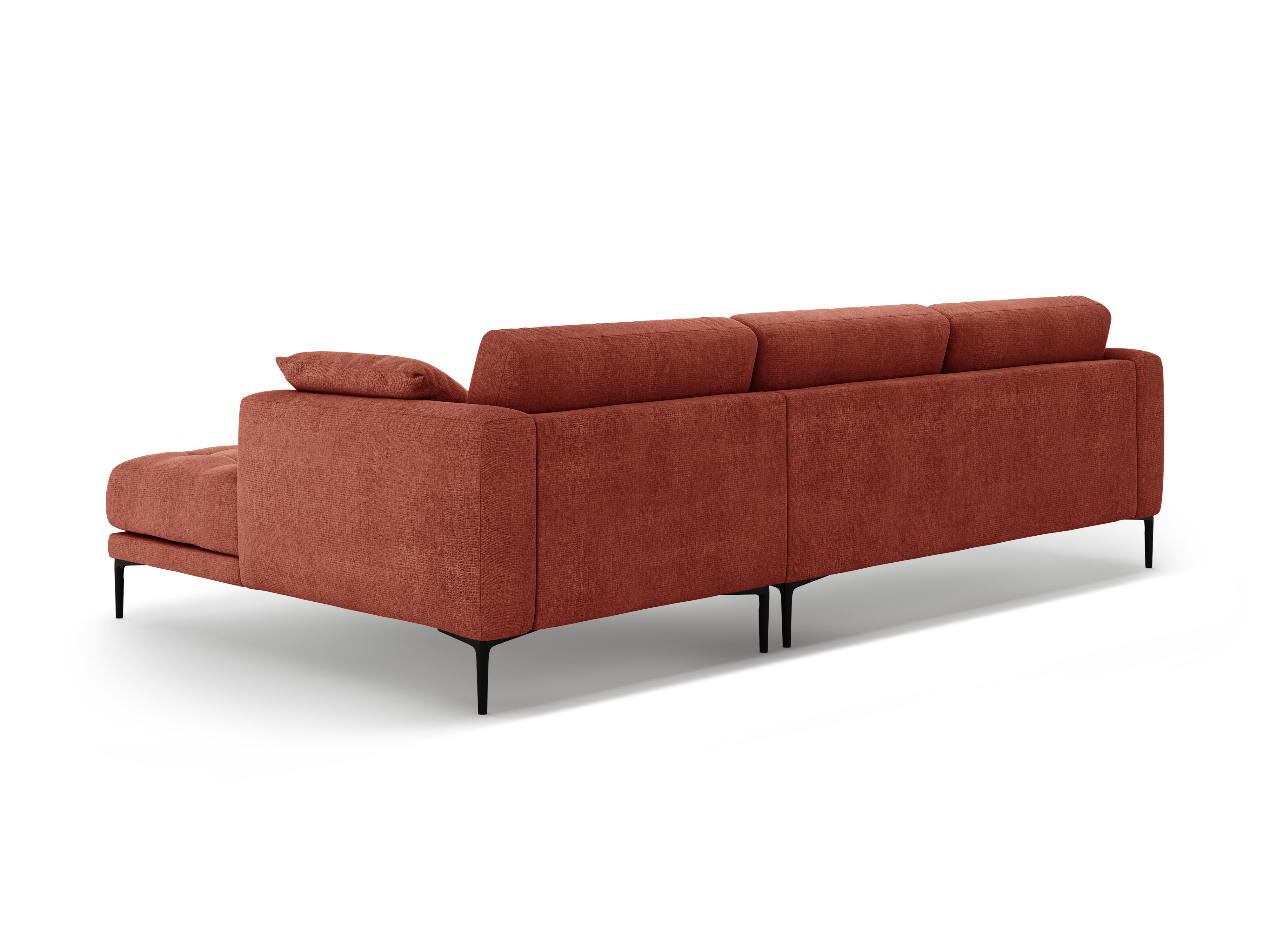 Right-sided corner sofa BEMY coral chenille