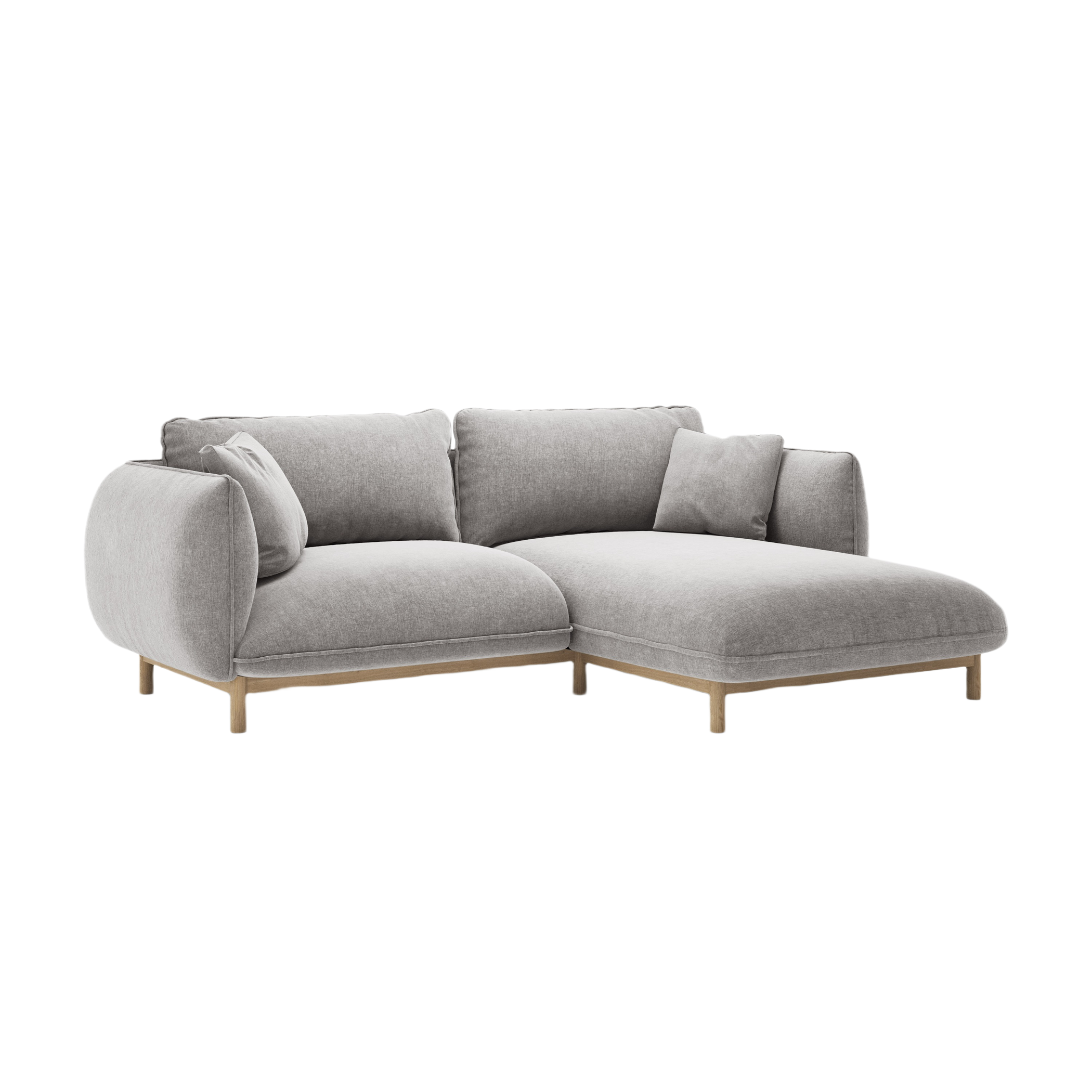 Right-hand corner sofa ADA light gray chenille