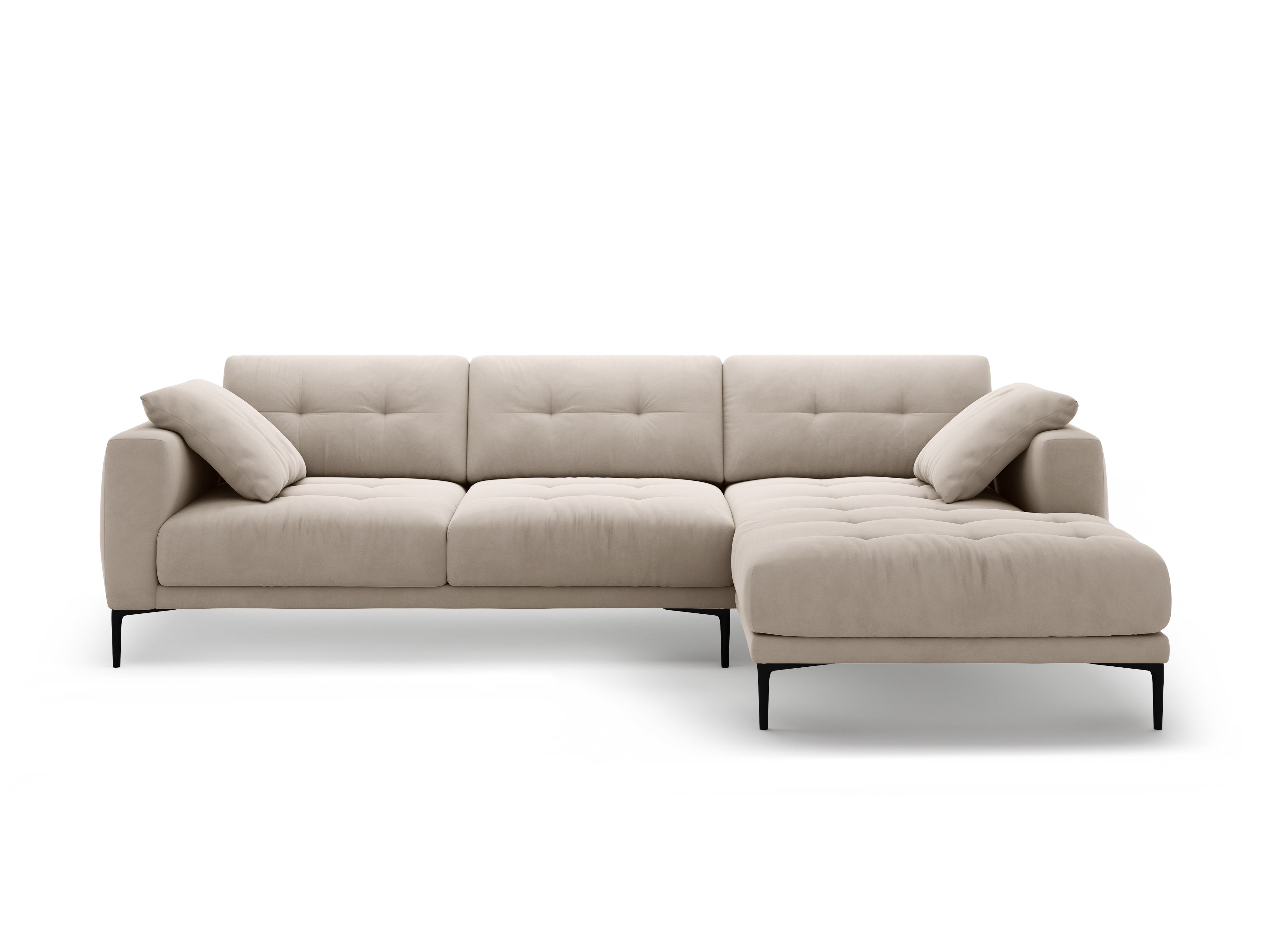 Samt-Ecksofa rechts BEMY beige