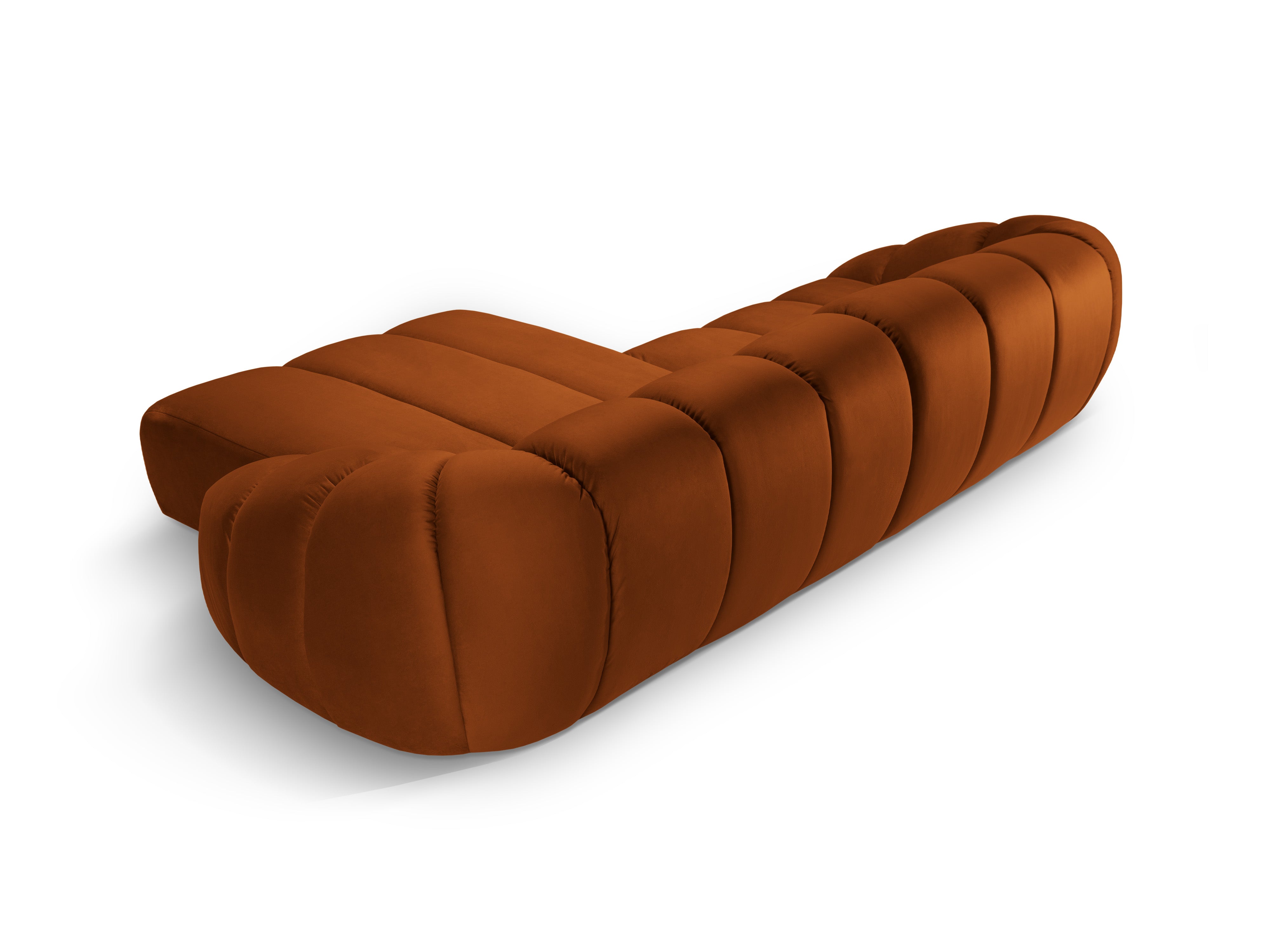 Narożnik aksamitny 4-osobowy prawostronny DIANA terracotta