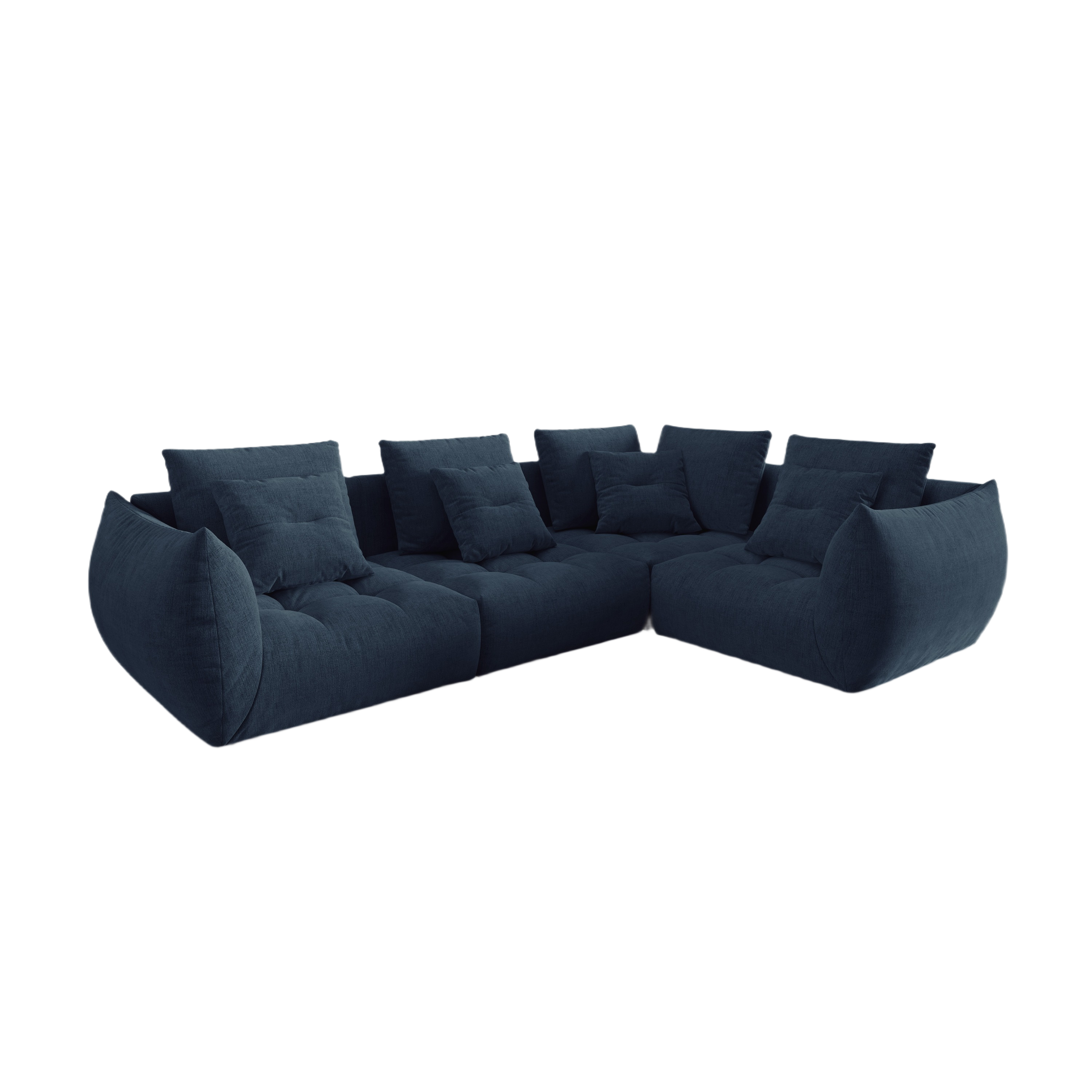 Modularer rechter Ecksofa, "Bloom", 3 Sitze, Dunkelblau, 316x216x95
In Europa gemacht
