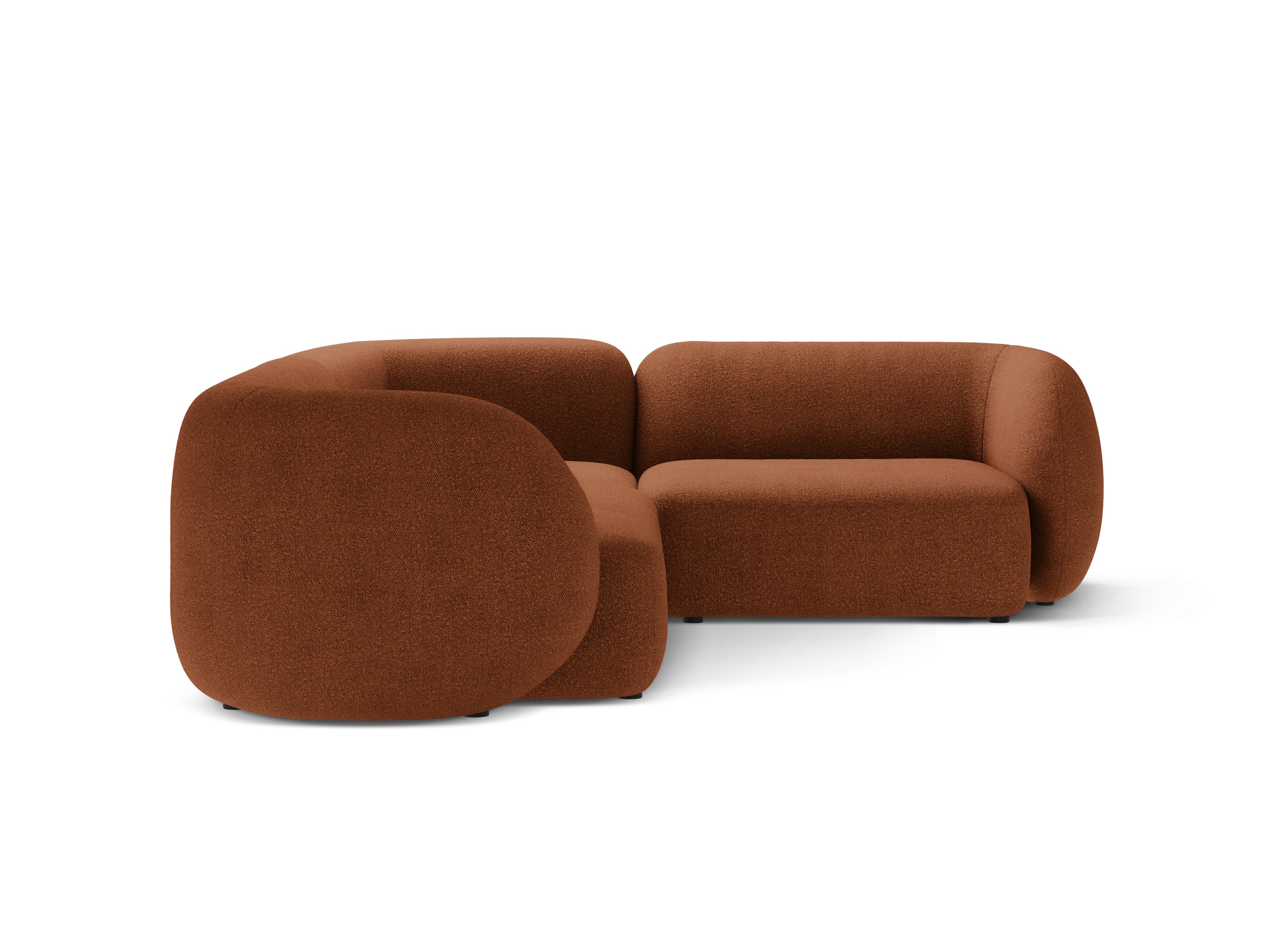 Narożnik prawostronny 4-osobowy KATE terracotta boucle – Micadoni