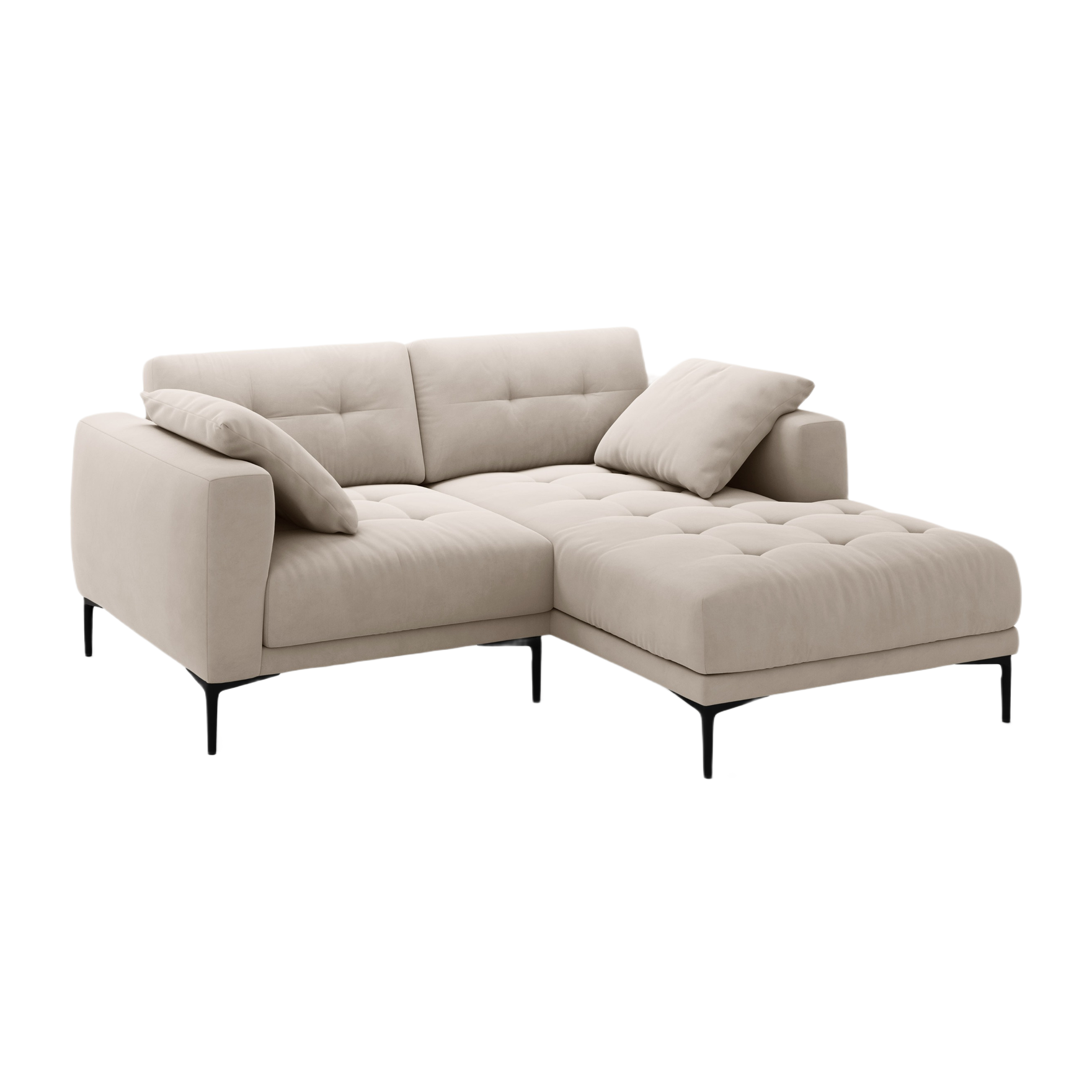 Sofa rechteckig samtig BEMY beige