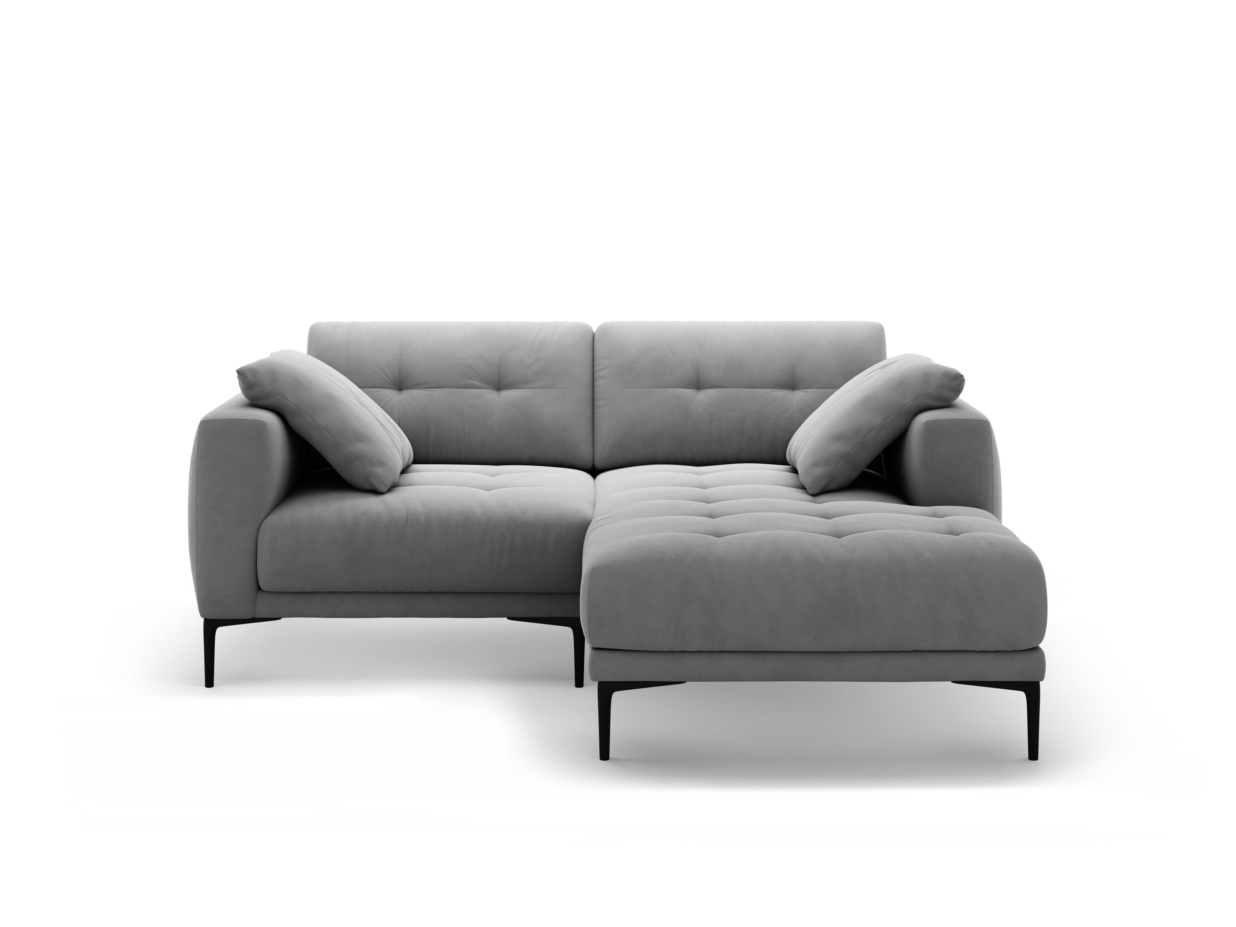 Sofa rechteckig, samtig BEMY grau
