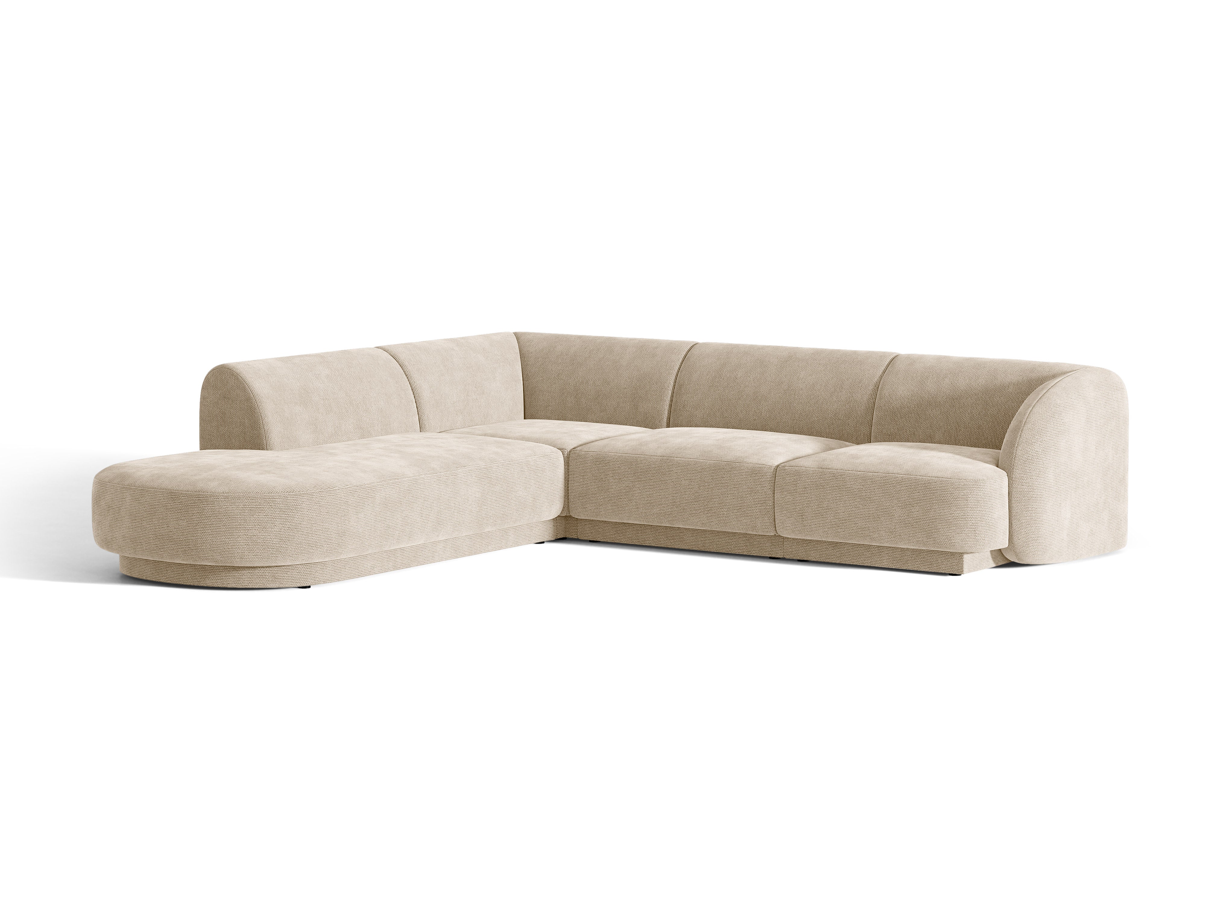 Narożnik lewostronny 6-osobowy MILEY beżowy szenil – sofa narożna