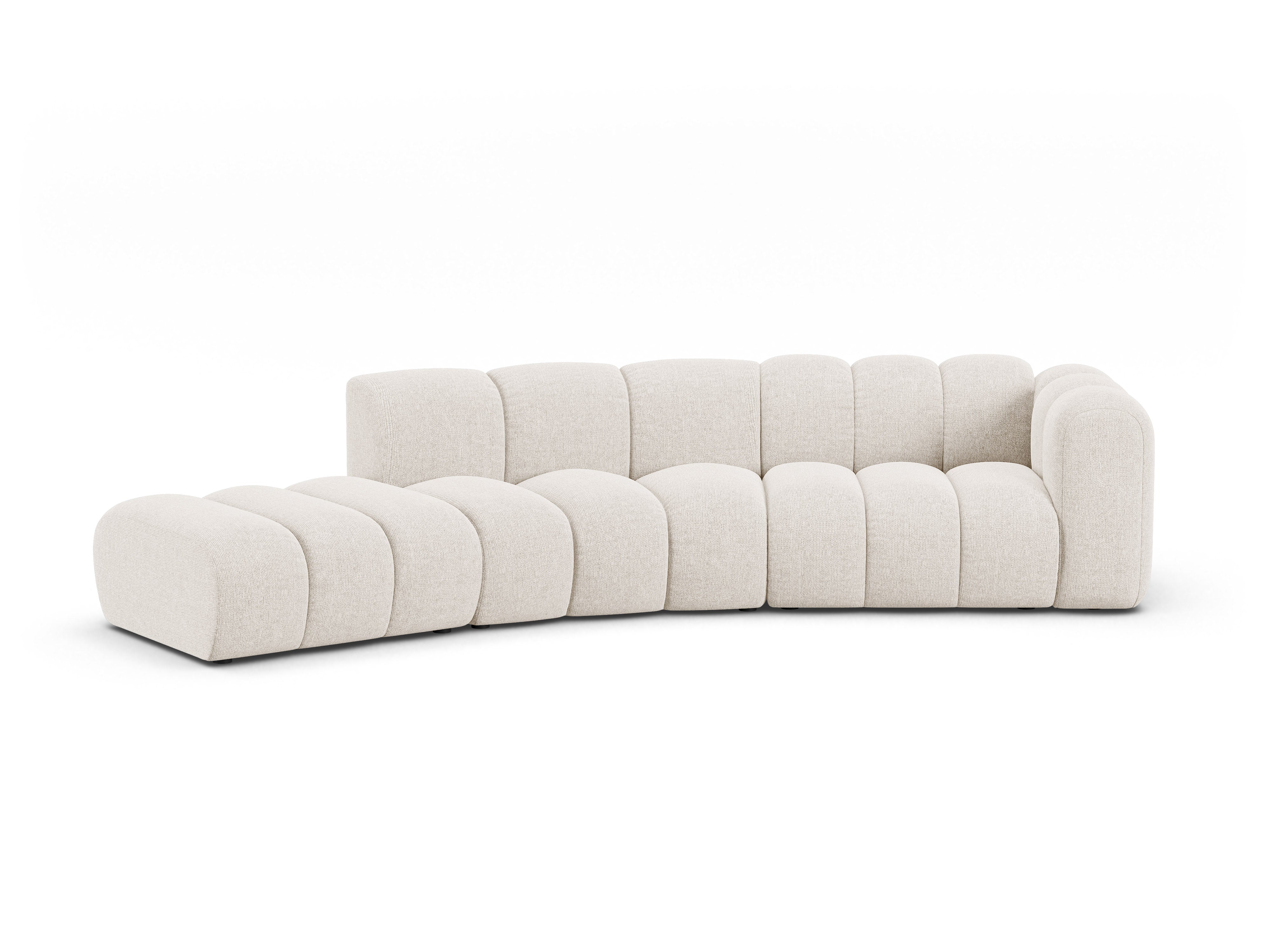 Sofa 5-osobowa lewostronna LUPINE jasny beżowy szenil