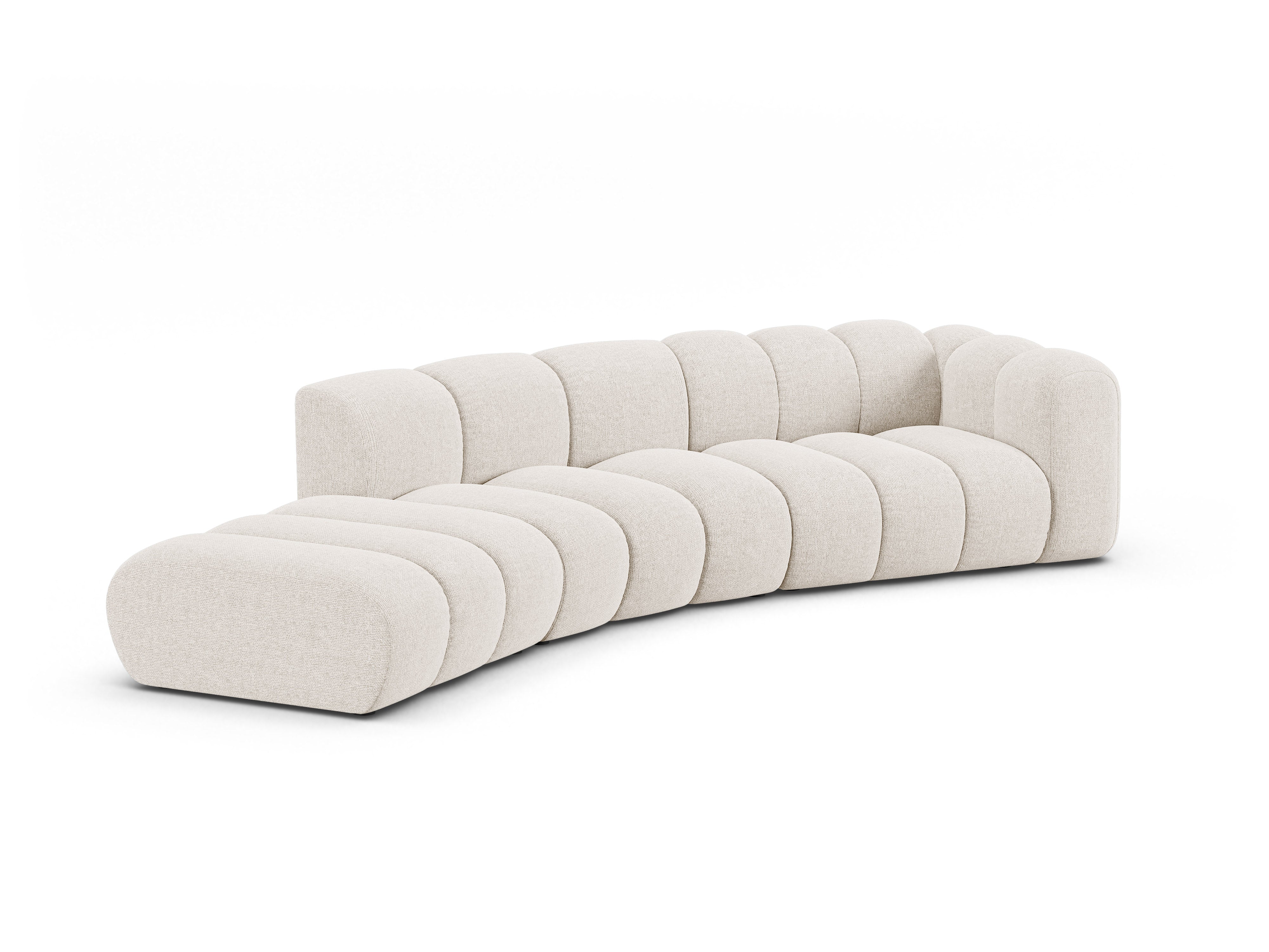 Sofa 5-osobowa lewostronna LUPINE jasny beżowy szenil
