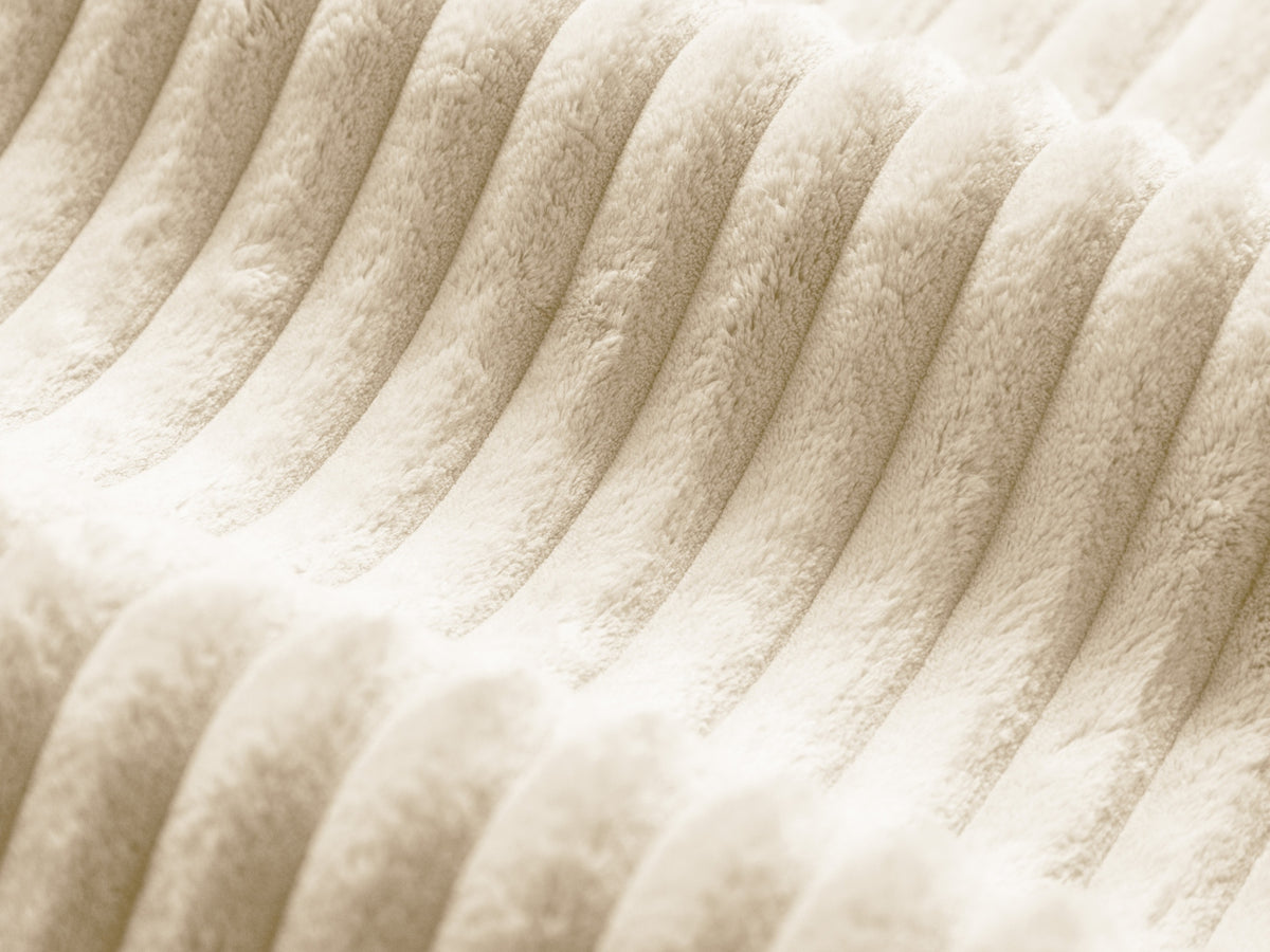 Narożnik modułowy lewostronny duży MARTINA jasnobeżowy sztruks – detal tkaniny