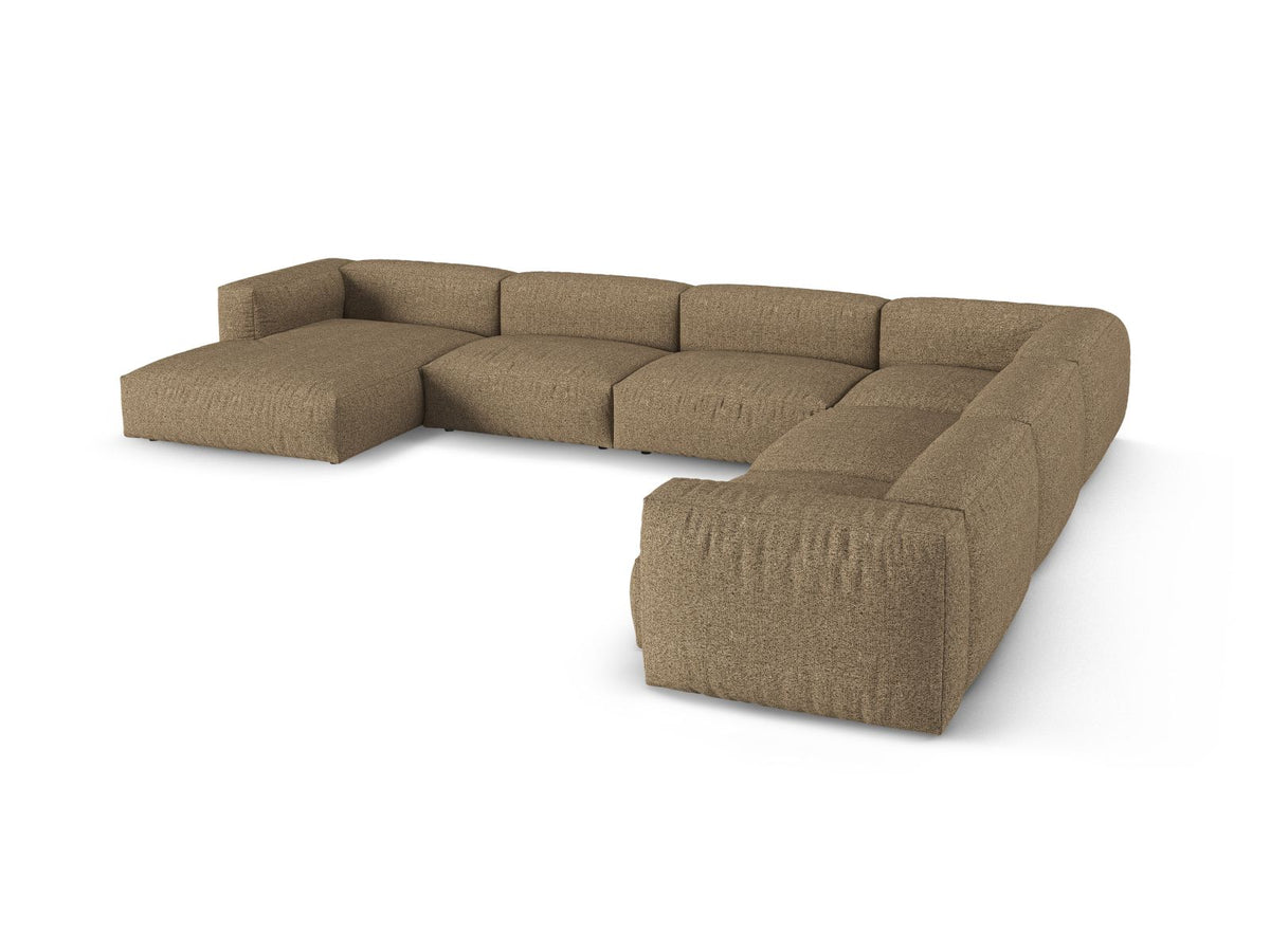 Narożnik modułowy prawostronny duży XL MARTINA cappuccino boucle – ujęcie tylne