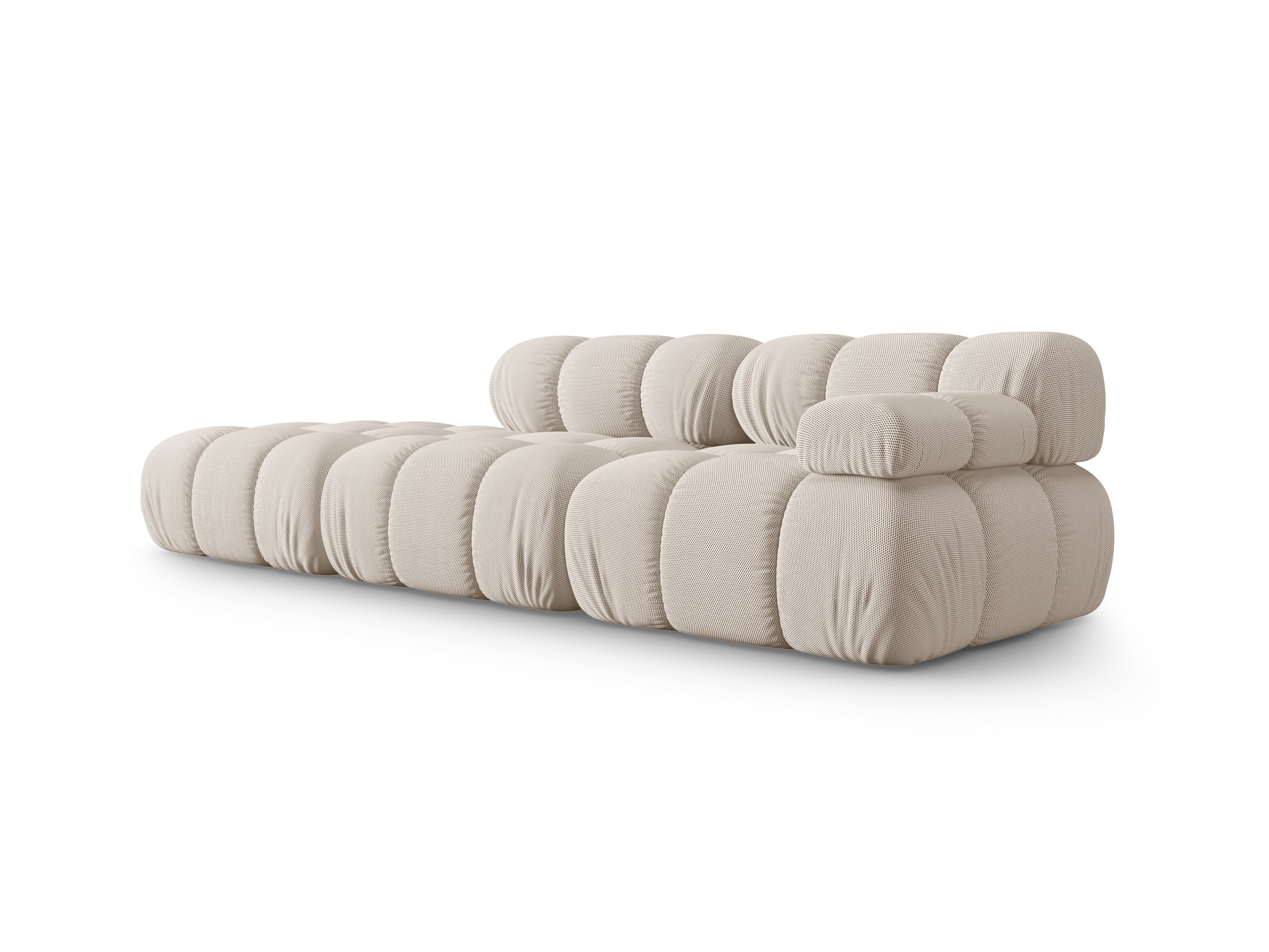 Sofa modułowa otwarta lewostronna BELLIS beżowa tkanina 3D