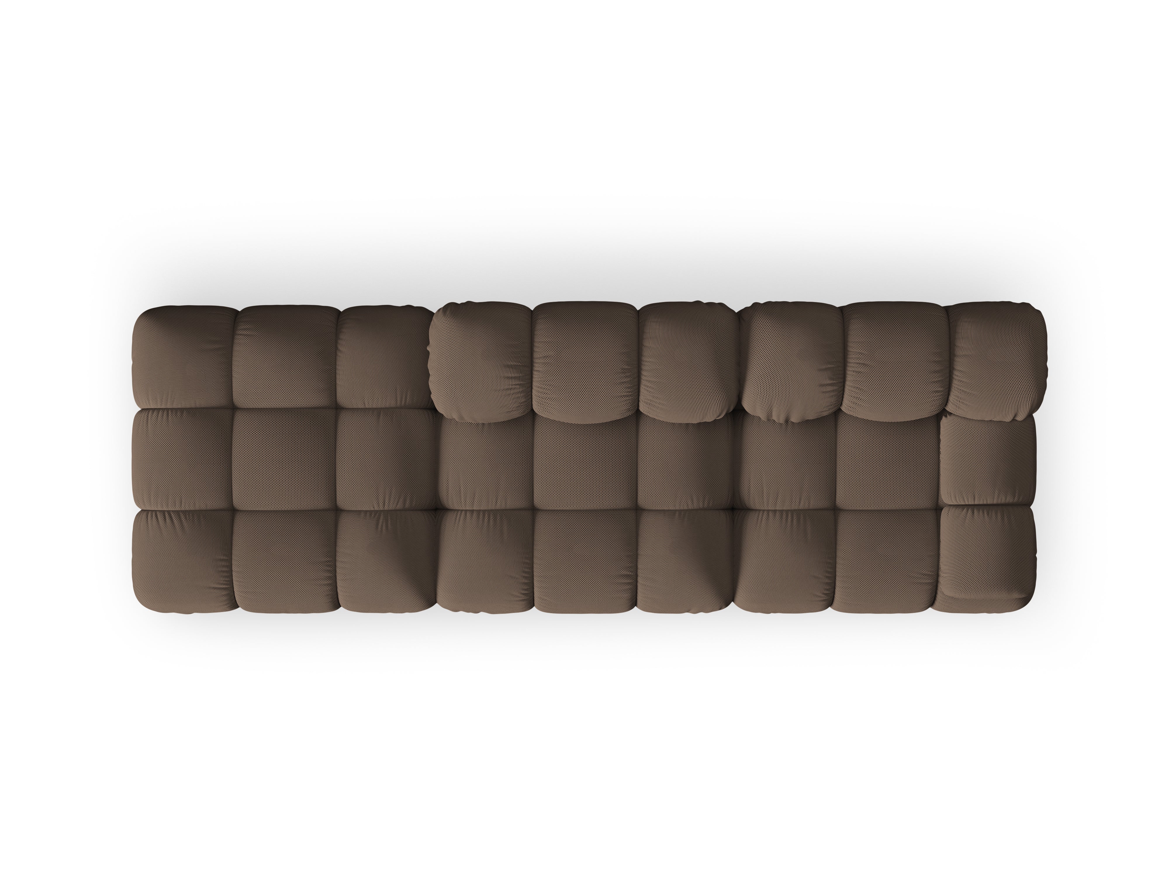 Sofa modułowa otwarta lewostronna BELLIS brązowa tkanina 3D