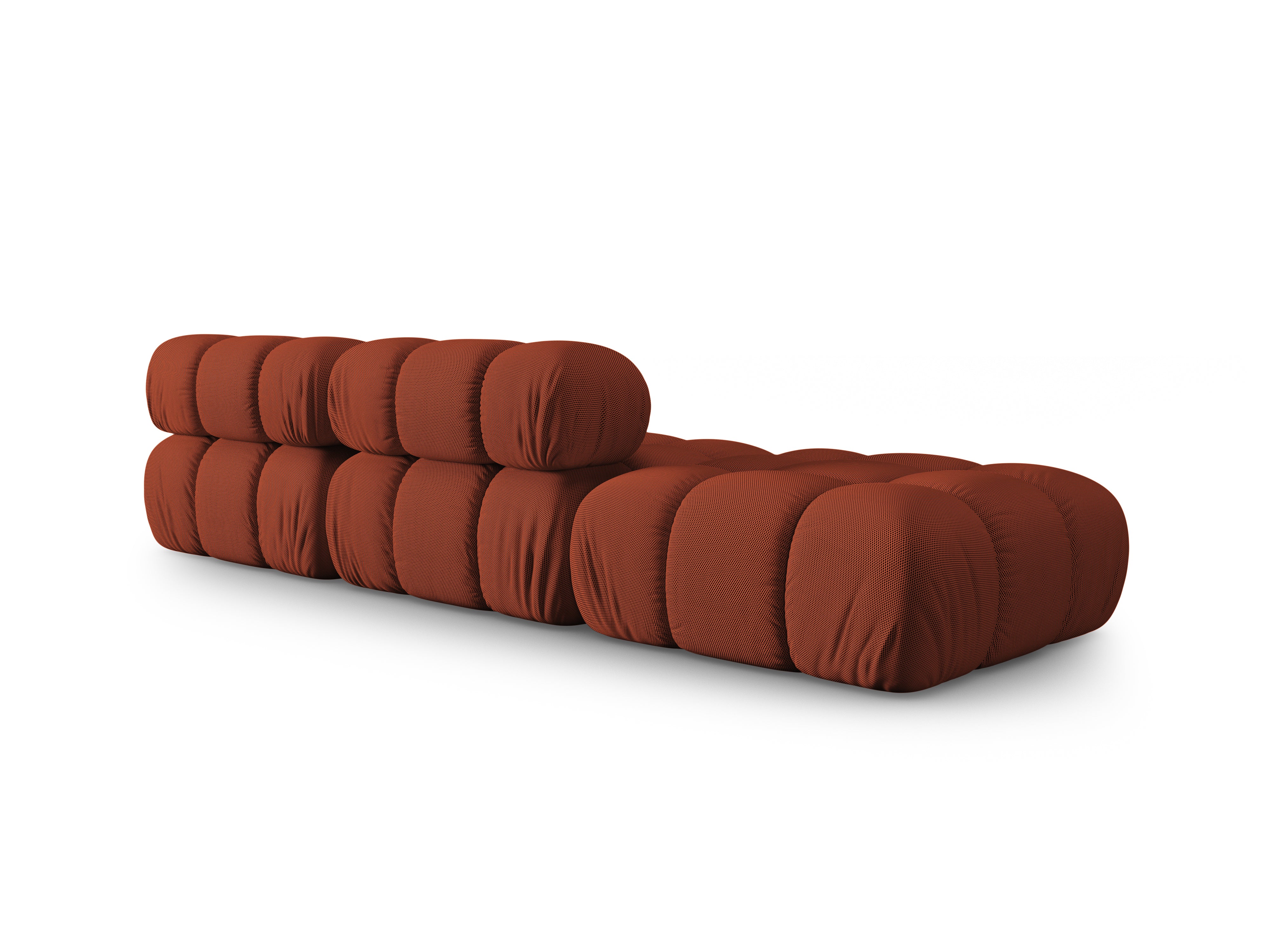 Sofa modułowa otwarta lewostronna BELLIS ceglana tkanina 3D