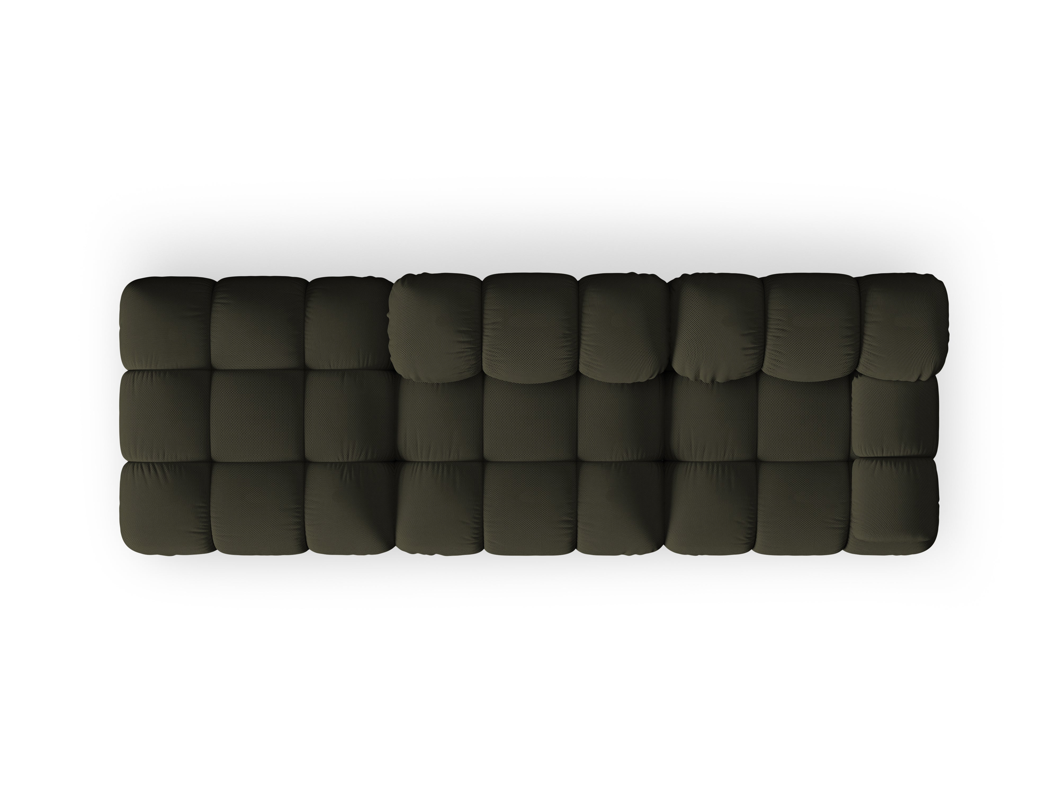 Sofa modułowa otwarta lewostronna BELLIS ciemnozielona tkanina 3D