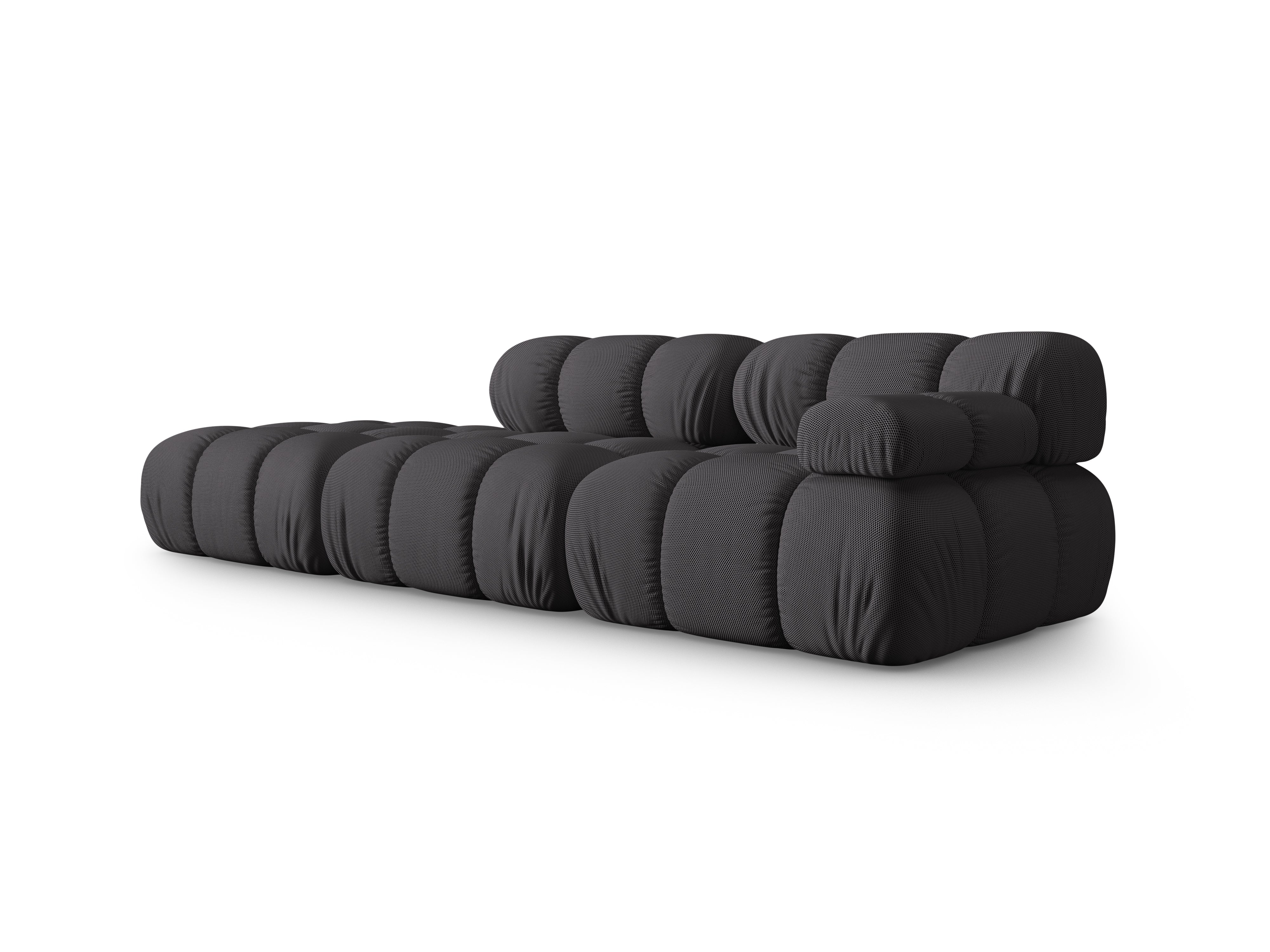 Sofa modułowa otwarta lewostronna BELLIS ciemnoszara tkanina 3D