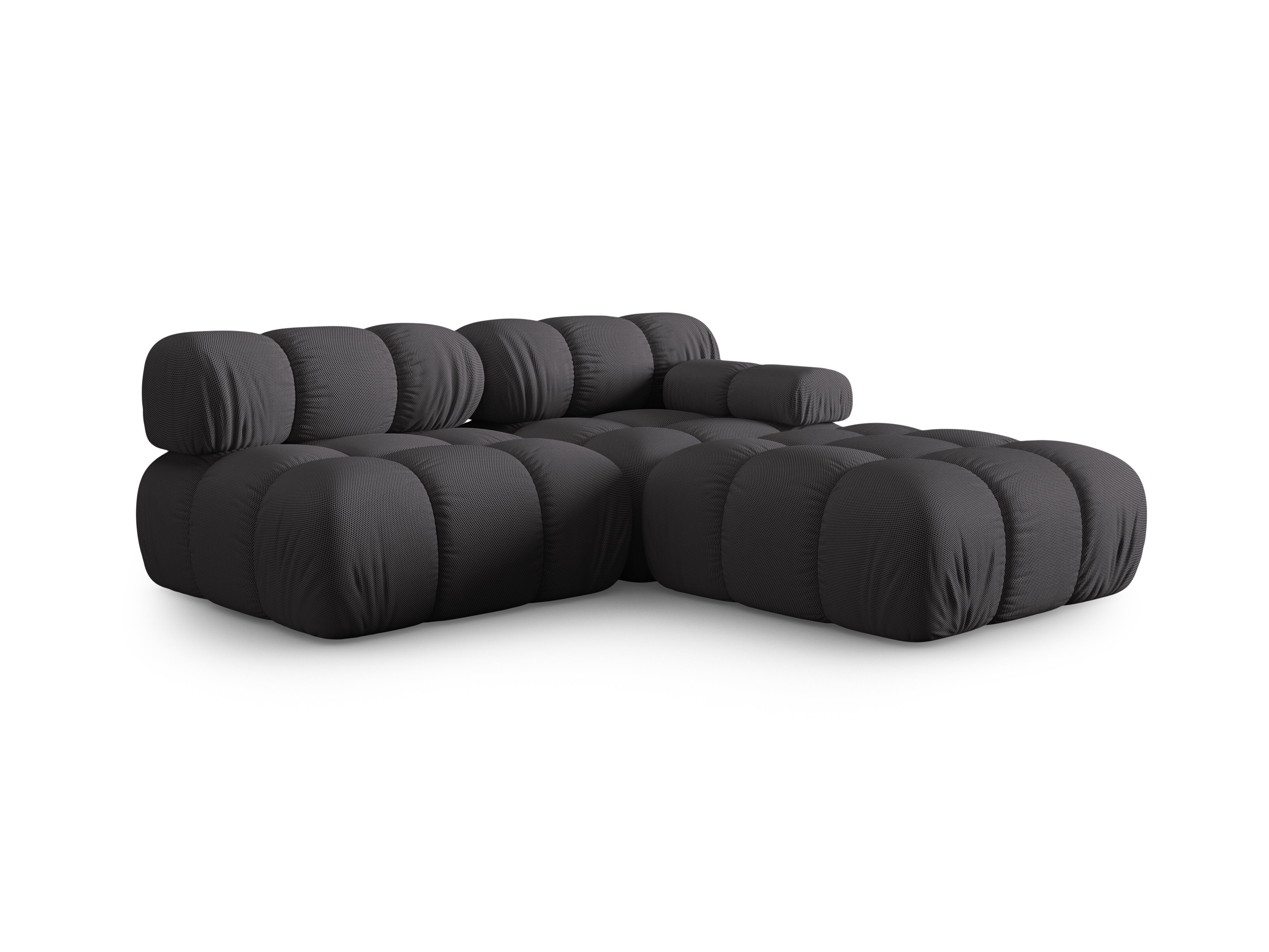 Sofa modułowa otwarta lewostronna BELLIS ciemnoszara tkanina 3D