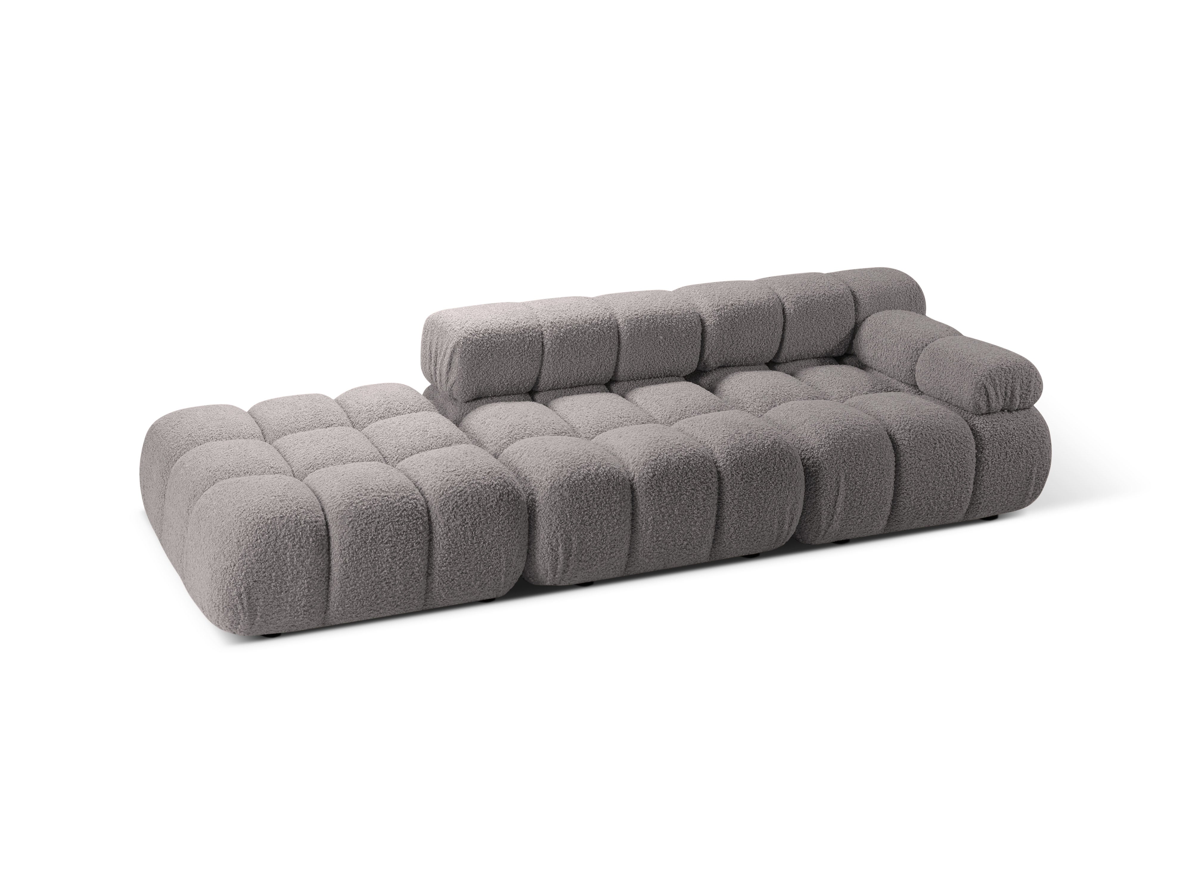Sofa modułowa otwarta lewostronna BELLIS szary boucle