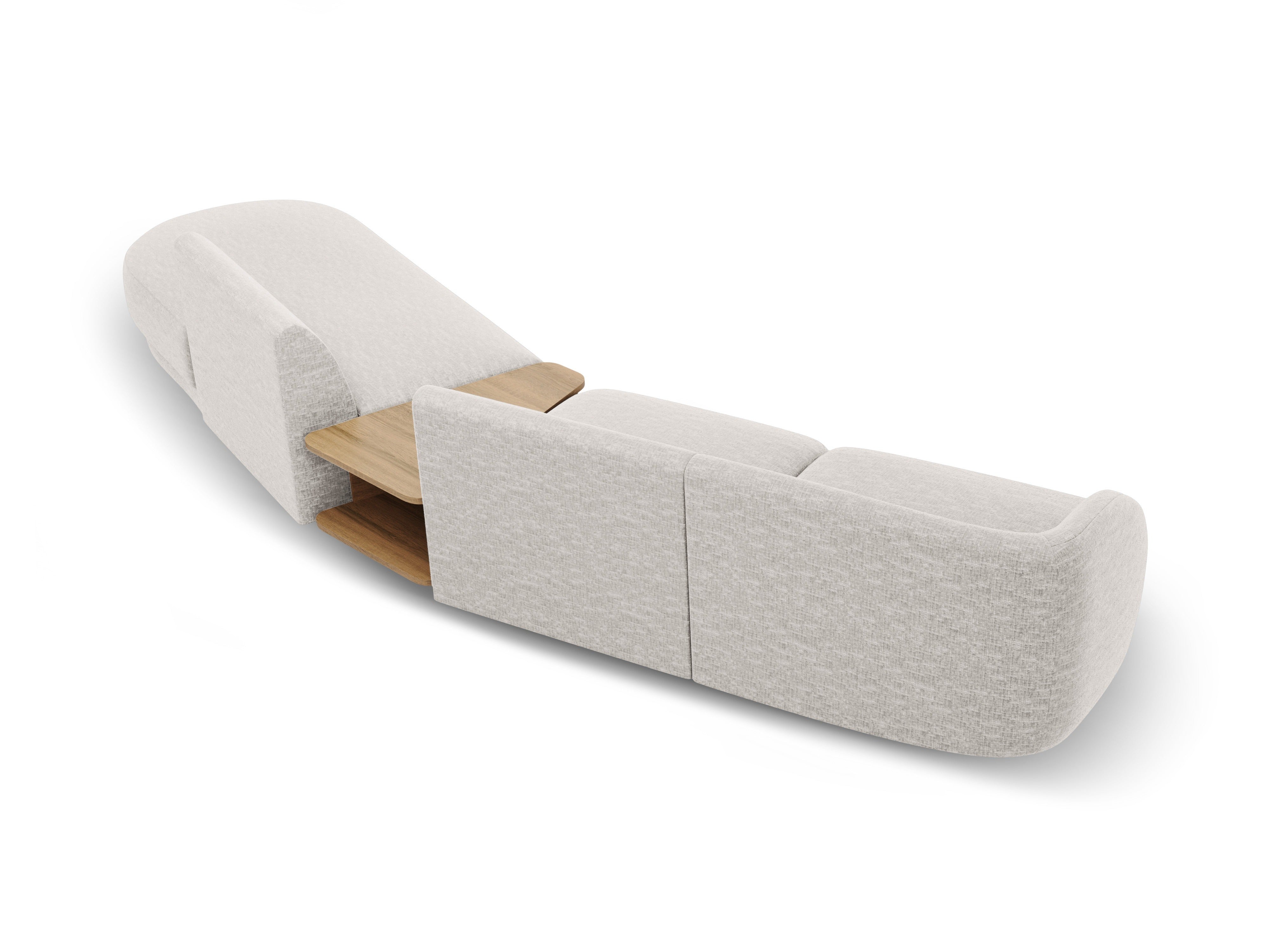 Sofa modułowa prawostronna ze stolikiem 4-osobowa MILEY szary szenil