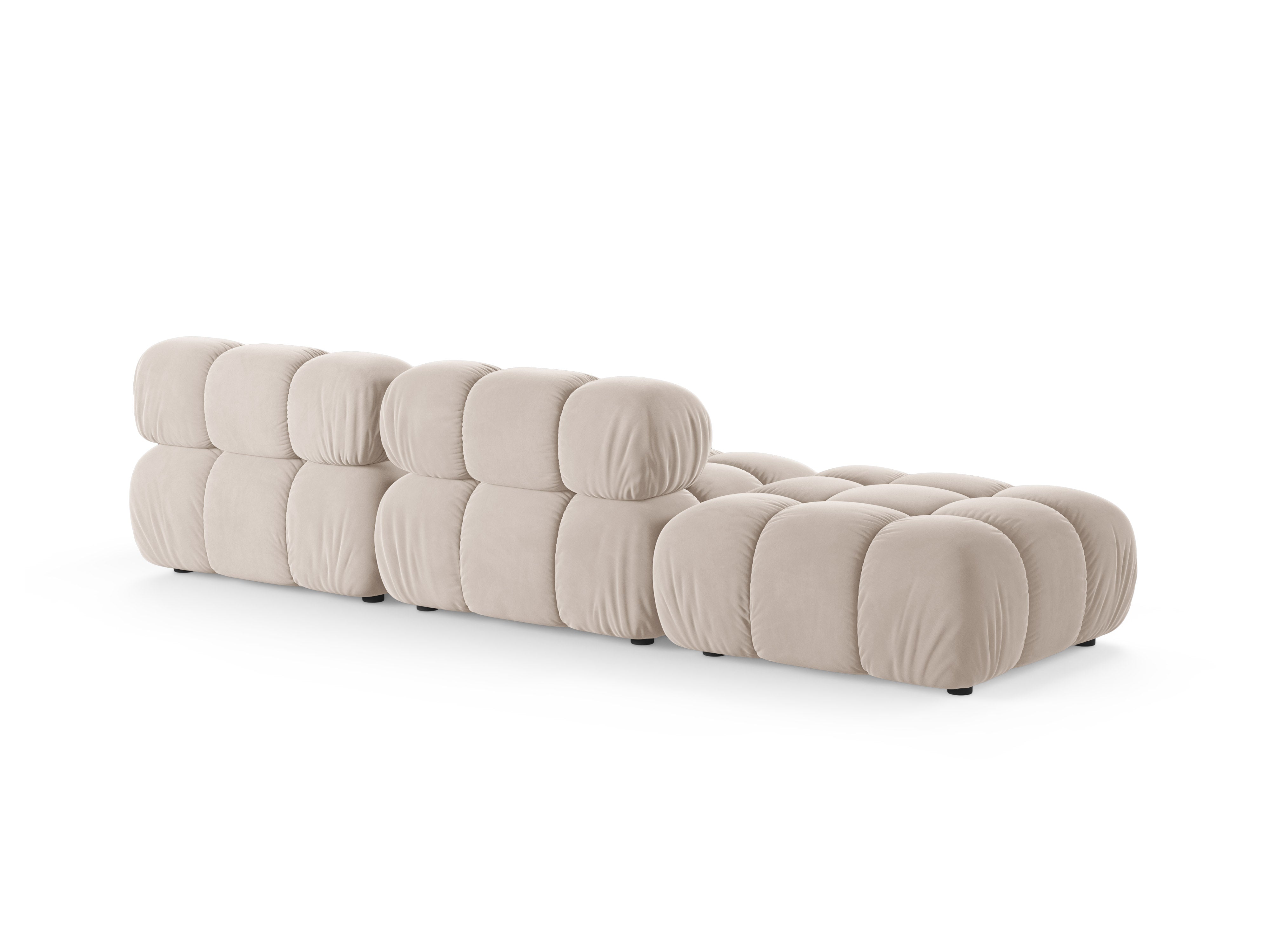 Sofa modułowa otwarta lewostronna BELLIS jasnobeżowy welur
