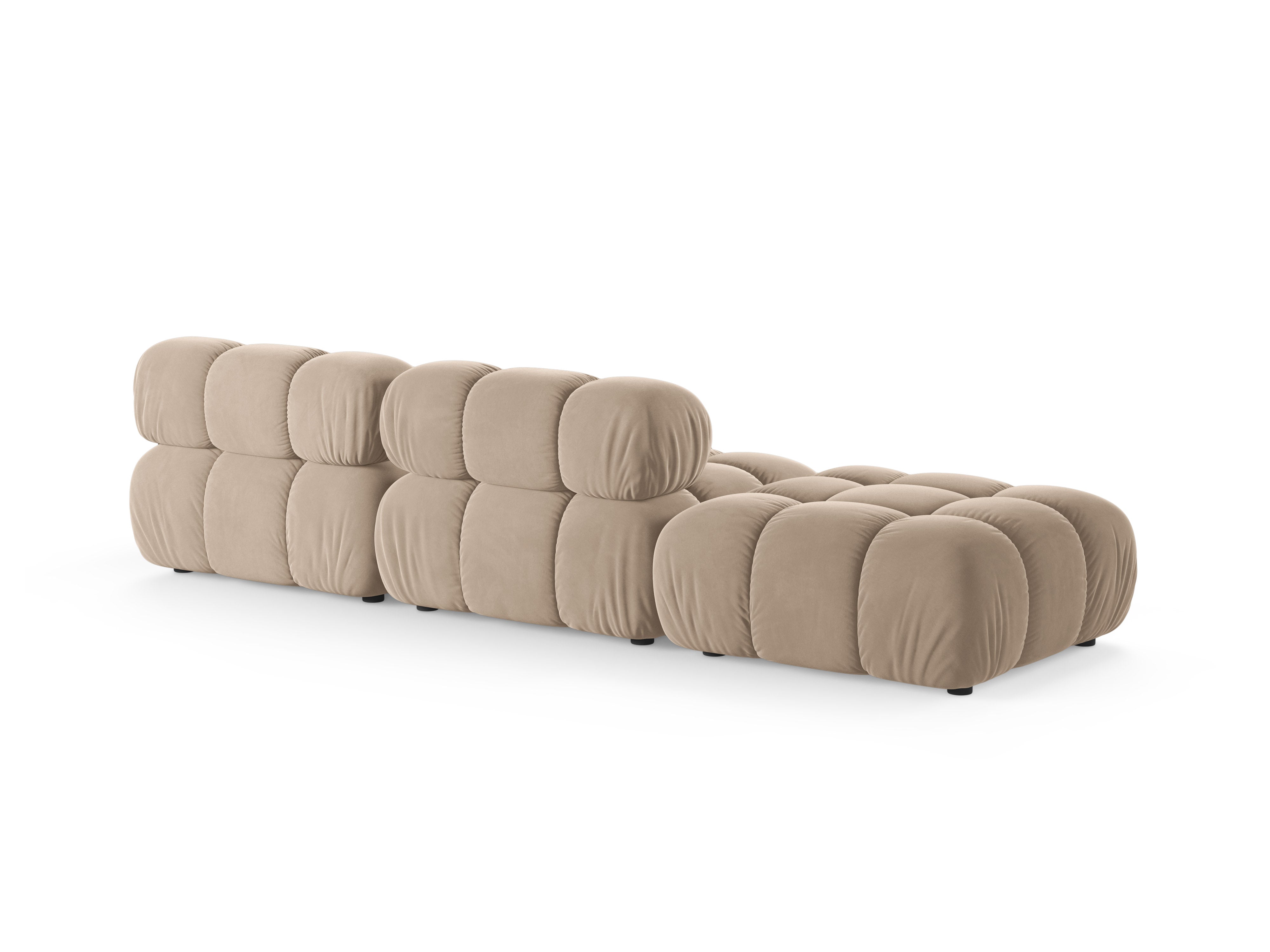 Sofa modułowa otwarta lewostronna BELLIS beżowy welur