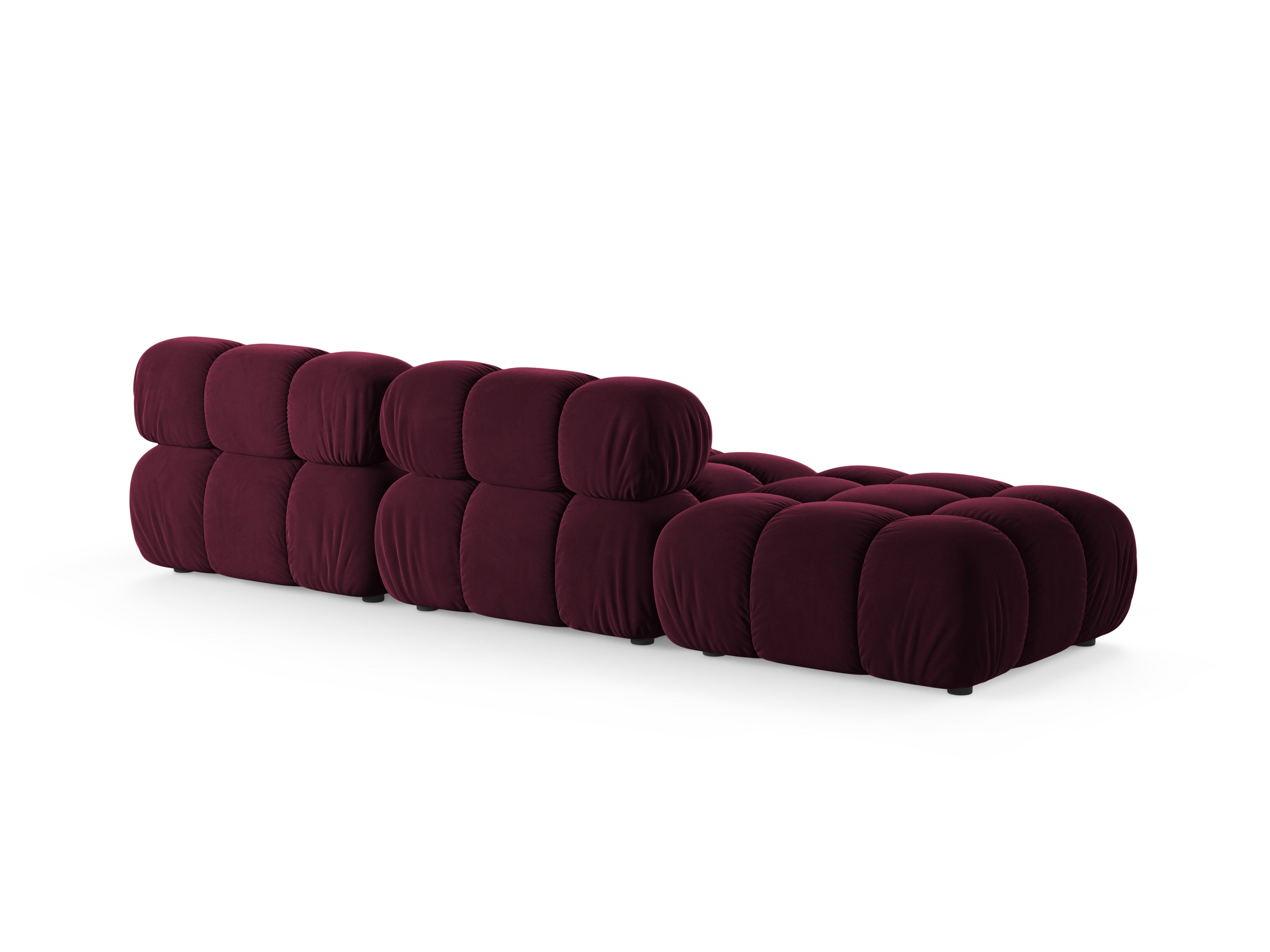 Sofa modułowa otwarta lewostronna BELLIS burgundowy welur