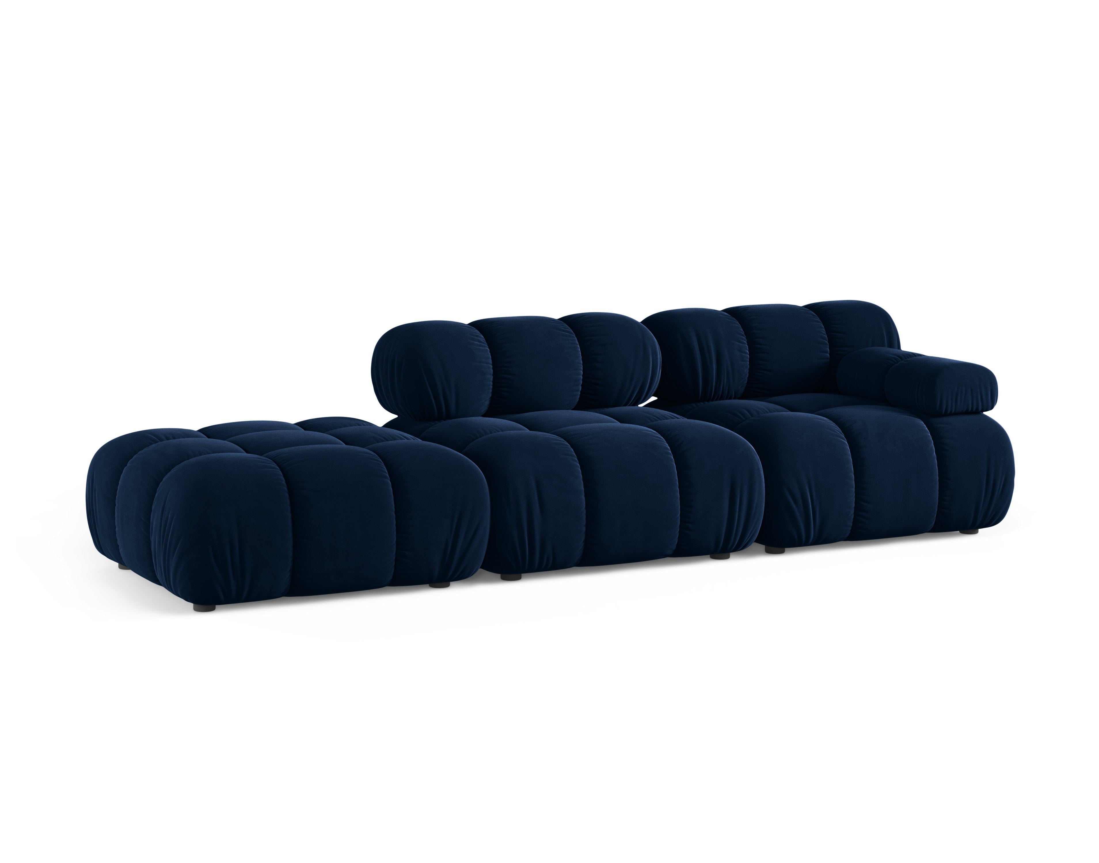 Sofa modułowa aksamitna otwarta lewostronna BELLIS granat królewski