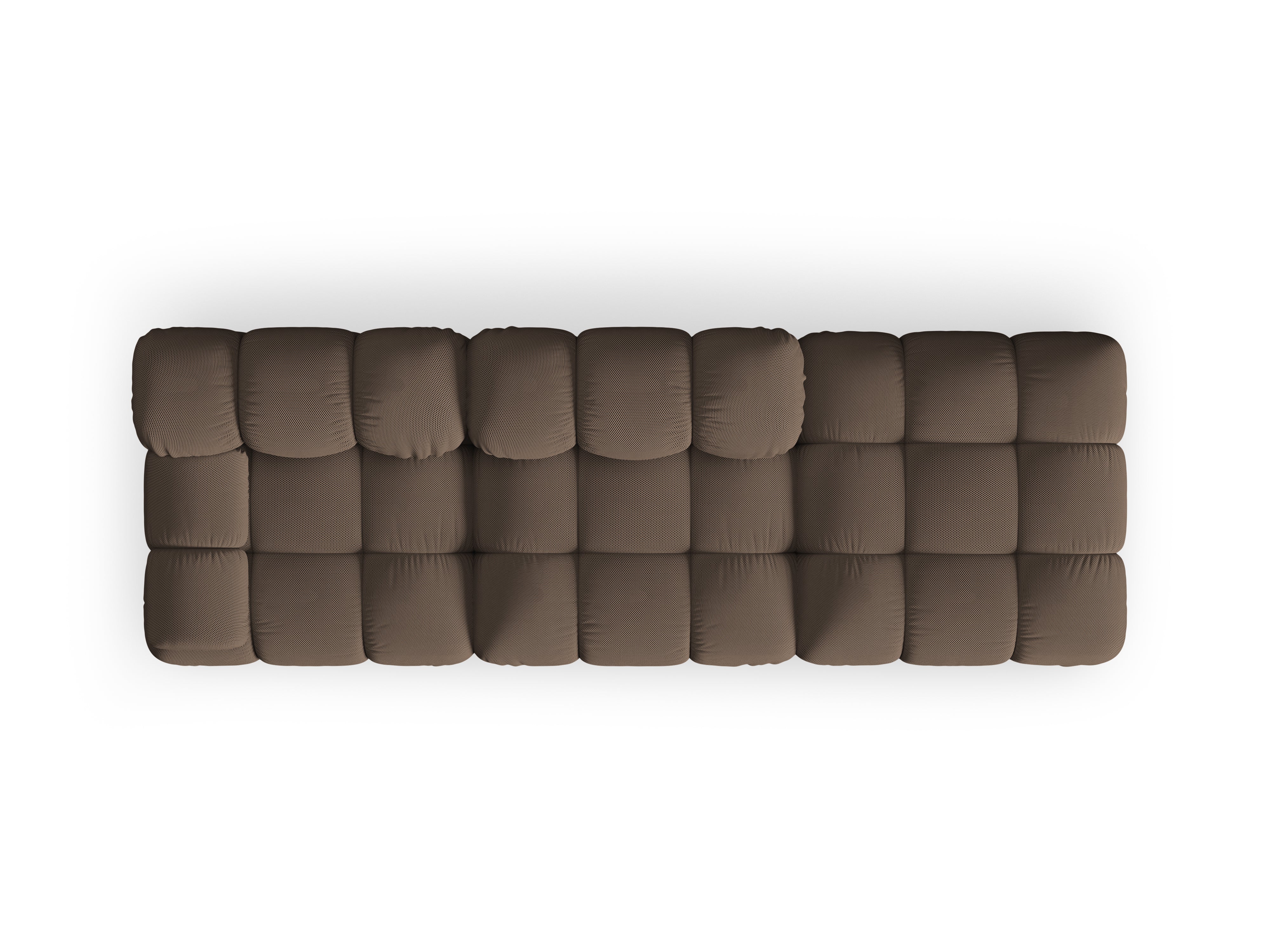 Sofa modułowa otwarta prawostronna BELLIS brązowa tkanina 3D