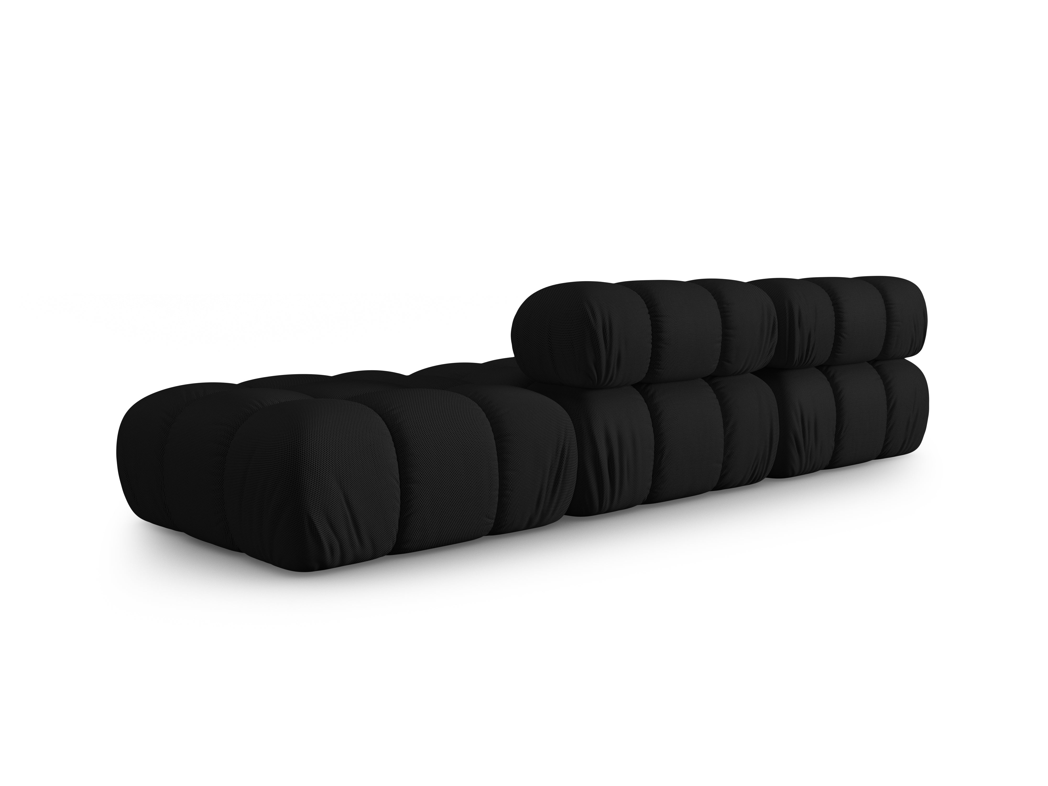 Sofa modułowa otwarta prawostronna BELLIS czarna tkanina 3D