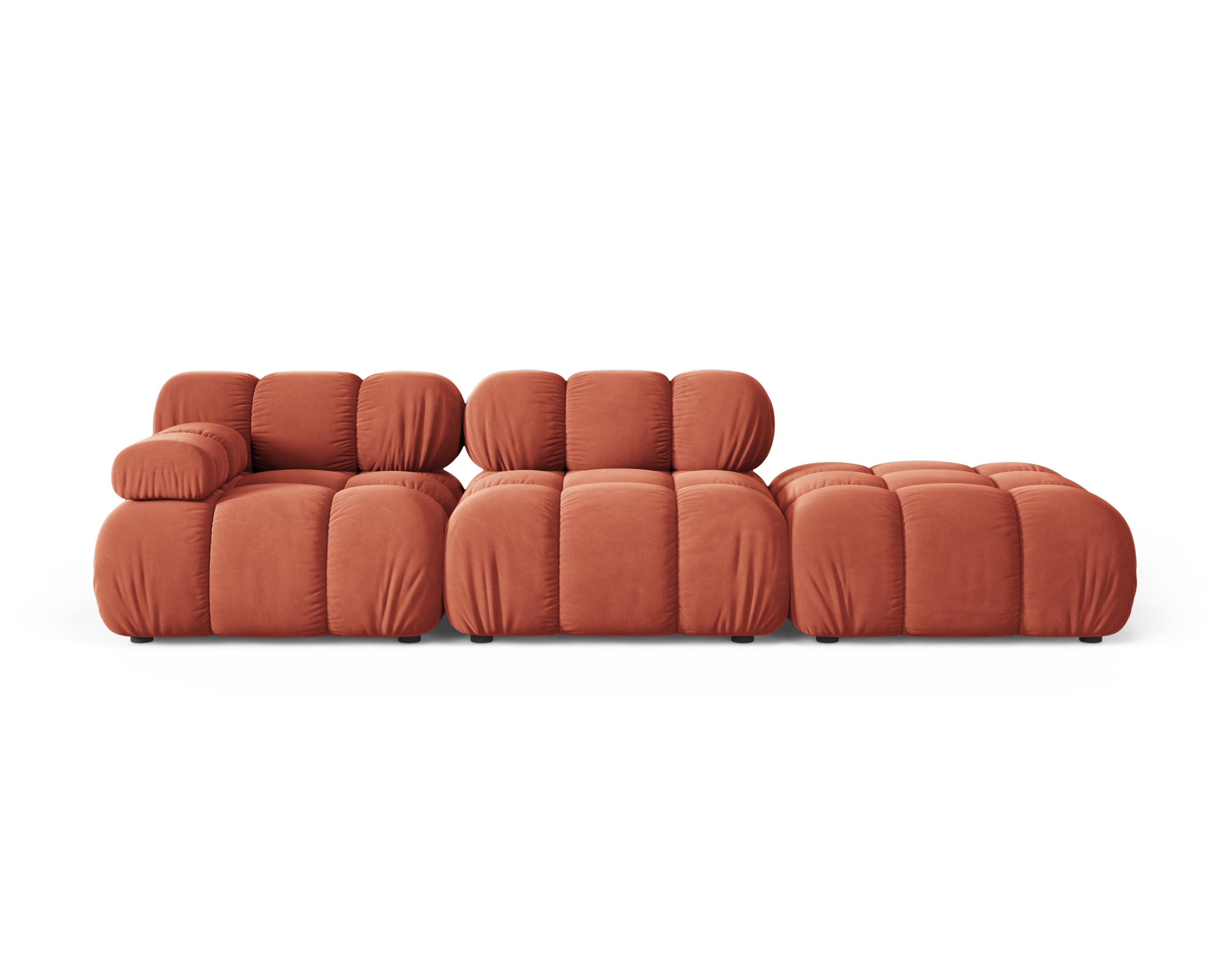 Sofa modułowa otwarta prawostronna BELLIS koralowy welur