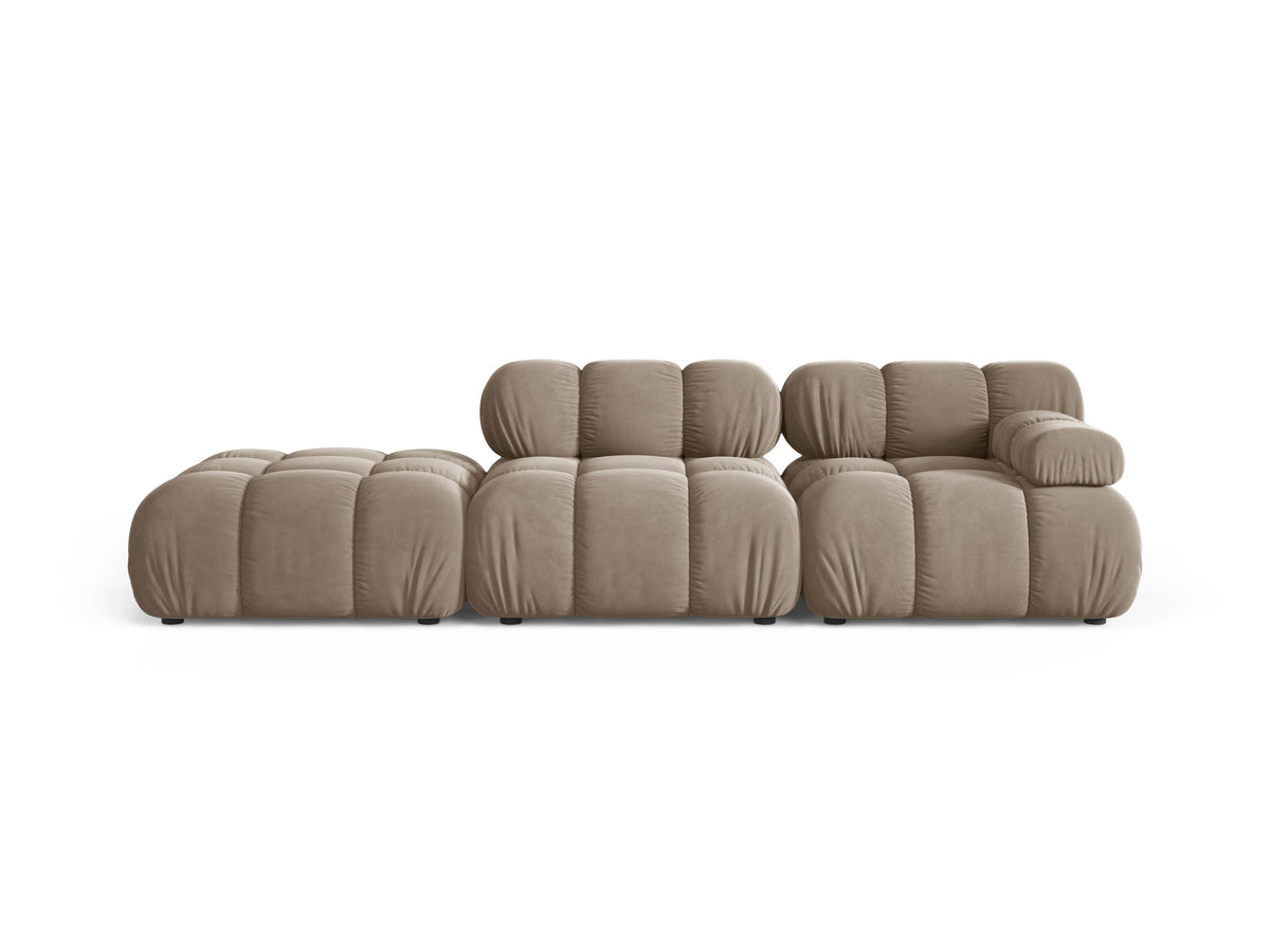 Sofa modułowa aksamitna otwarta lewostronna BELLIS cappuccino
