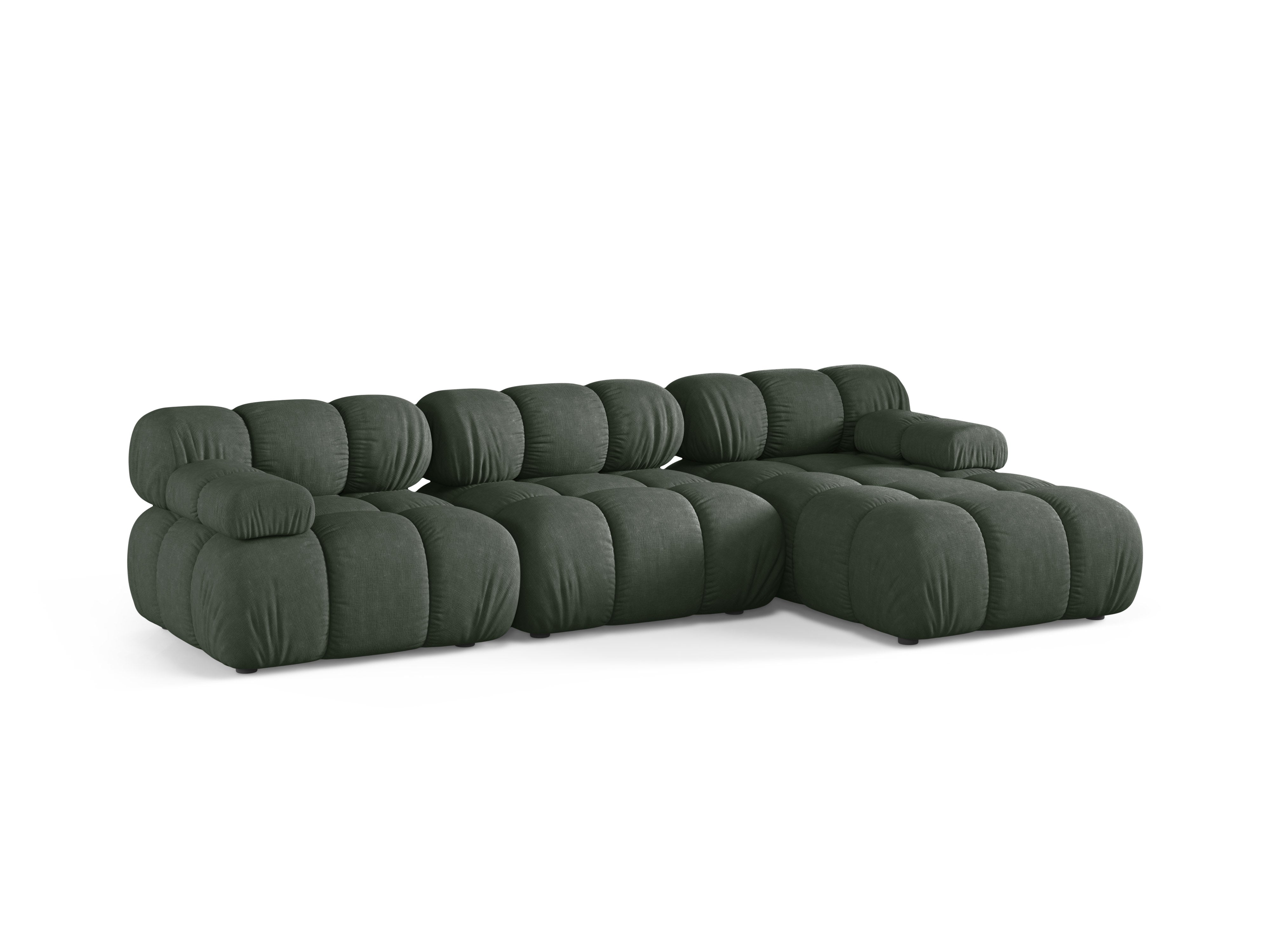 Narożnik 3-osobowy prawostronny BELLIS ciemnozielony