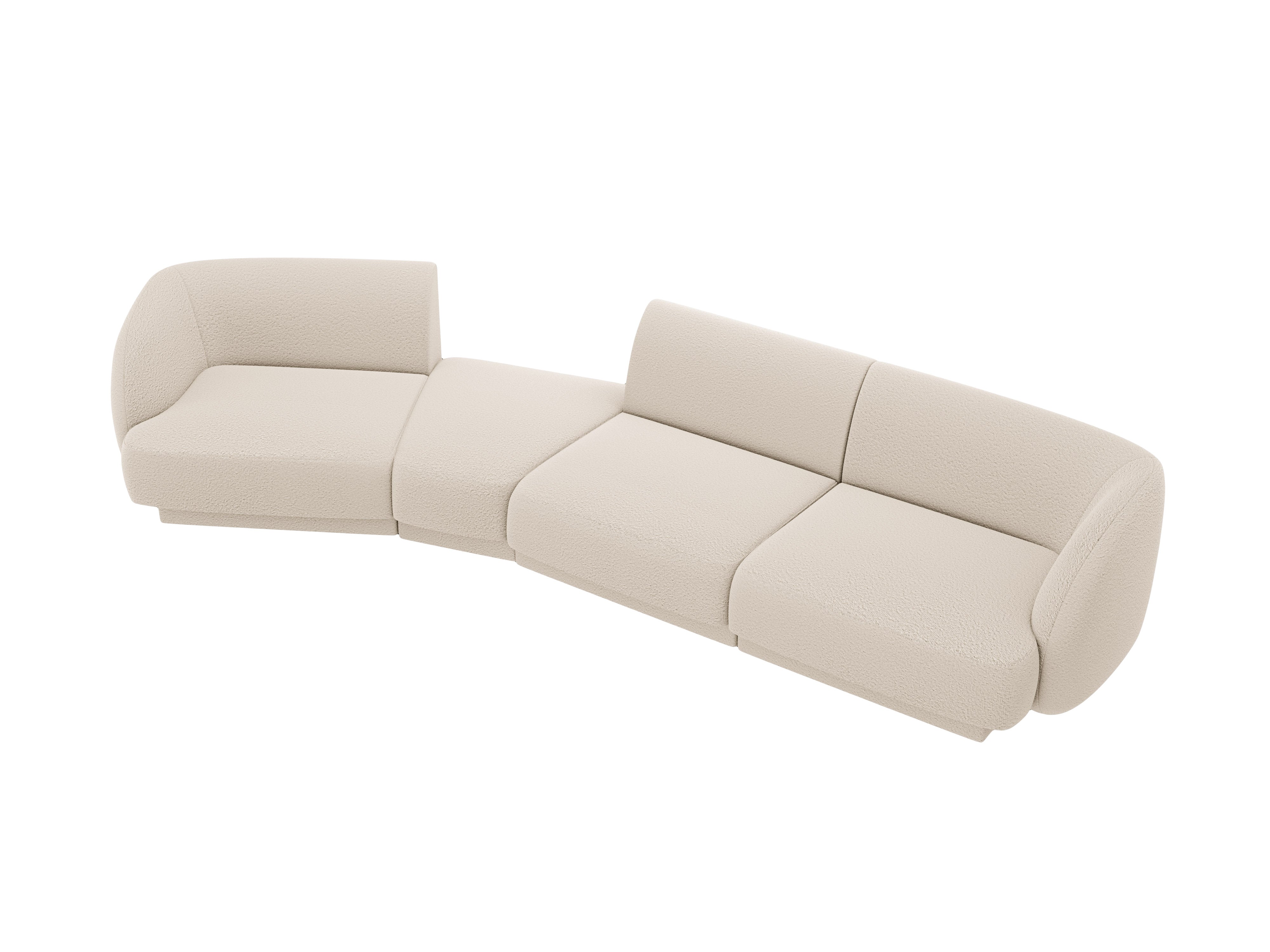 Sofa modułowa lewostronna 6-osobowa MILEY beżowy boucle