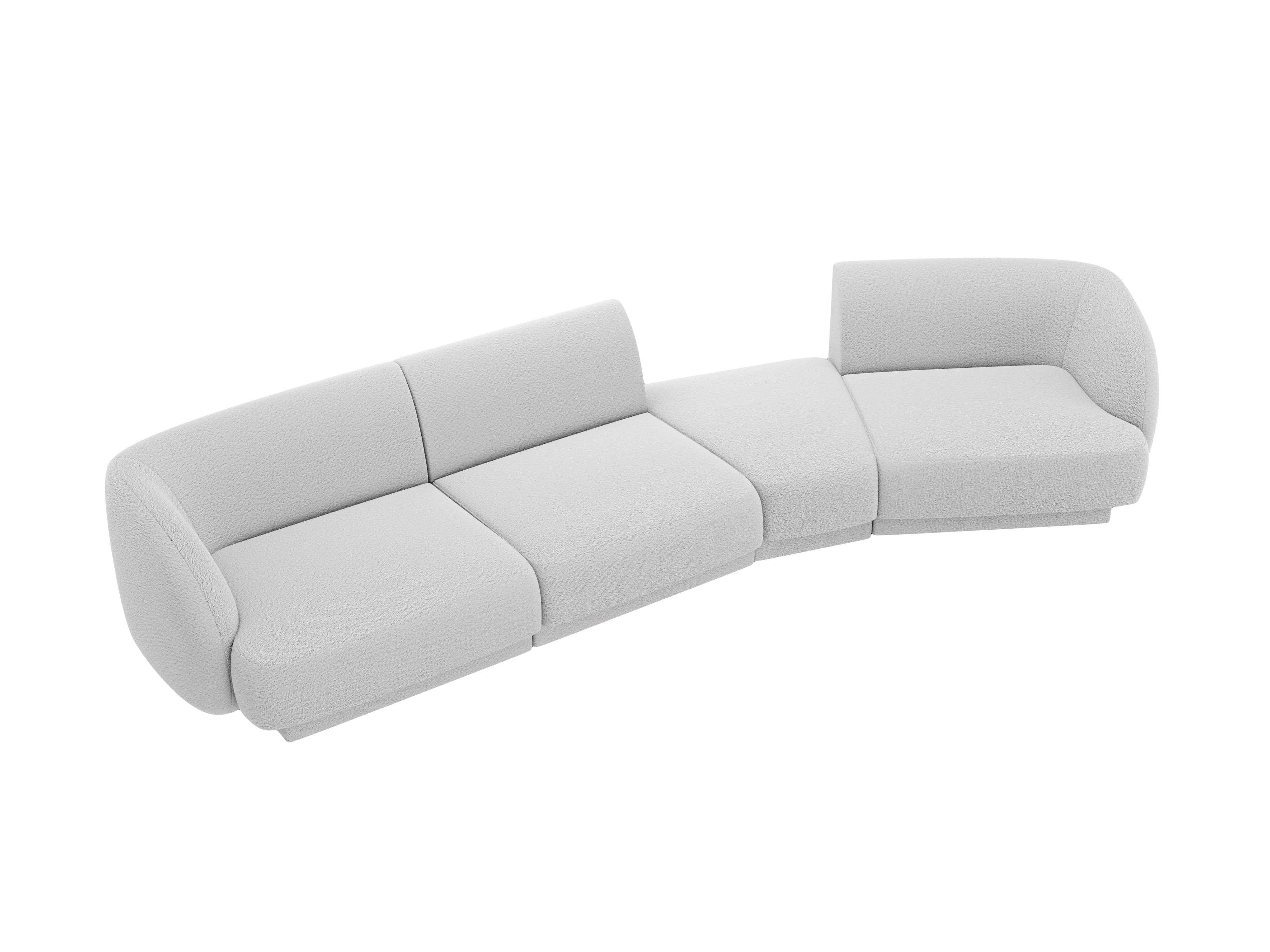 Sofa modułowa prawostronna 6-osobowa MILEY jasnoszary boucle