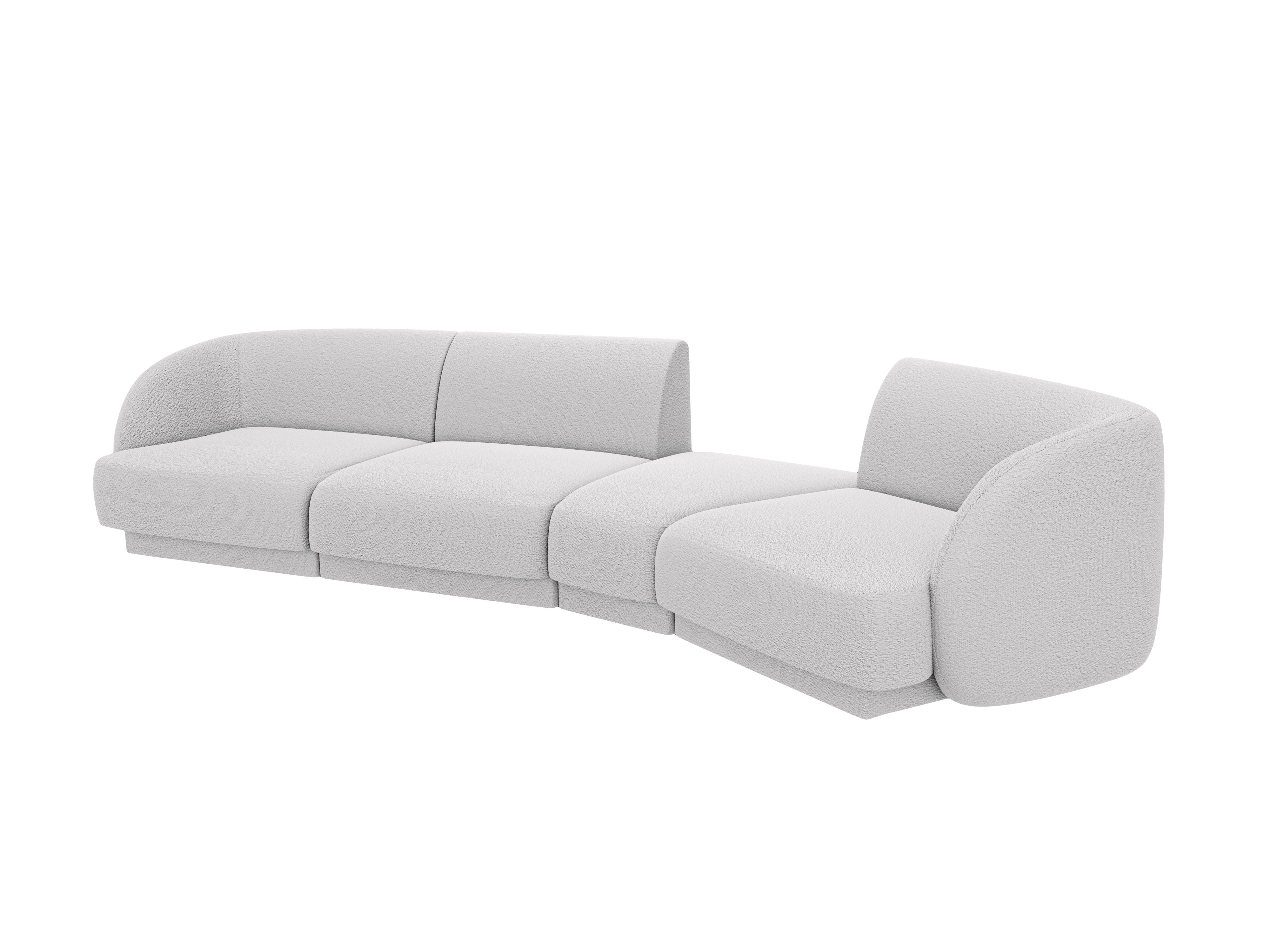 Sofa modułowa prawostronna 6-osobowa MILEY jasnoszary boucle