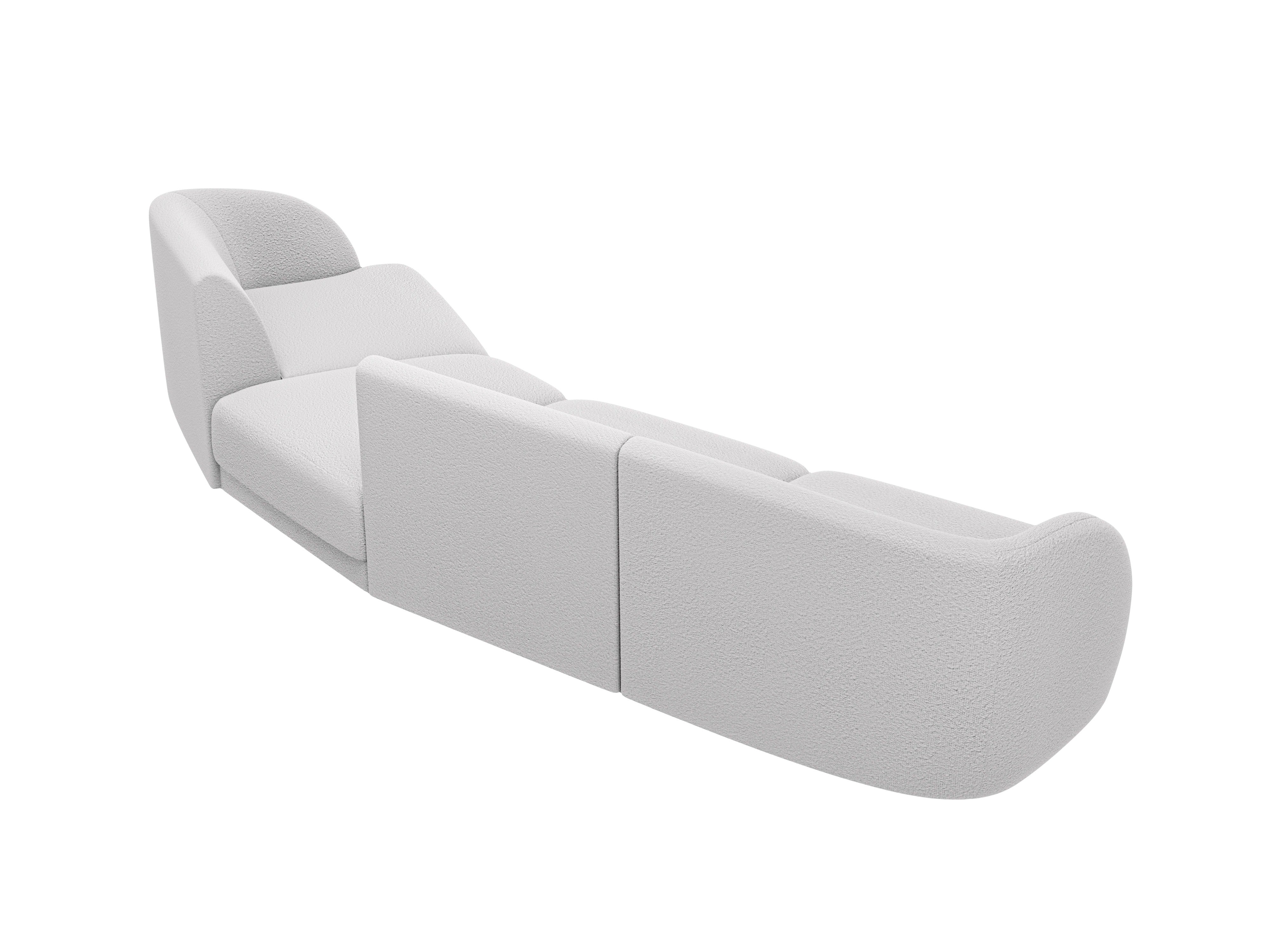 Sofa modułowa prawostronna 6-osobowa MILEY jasnoszary boucle