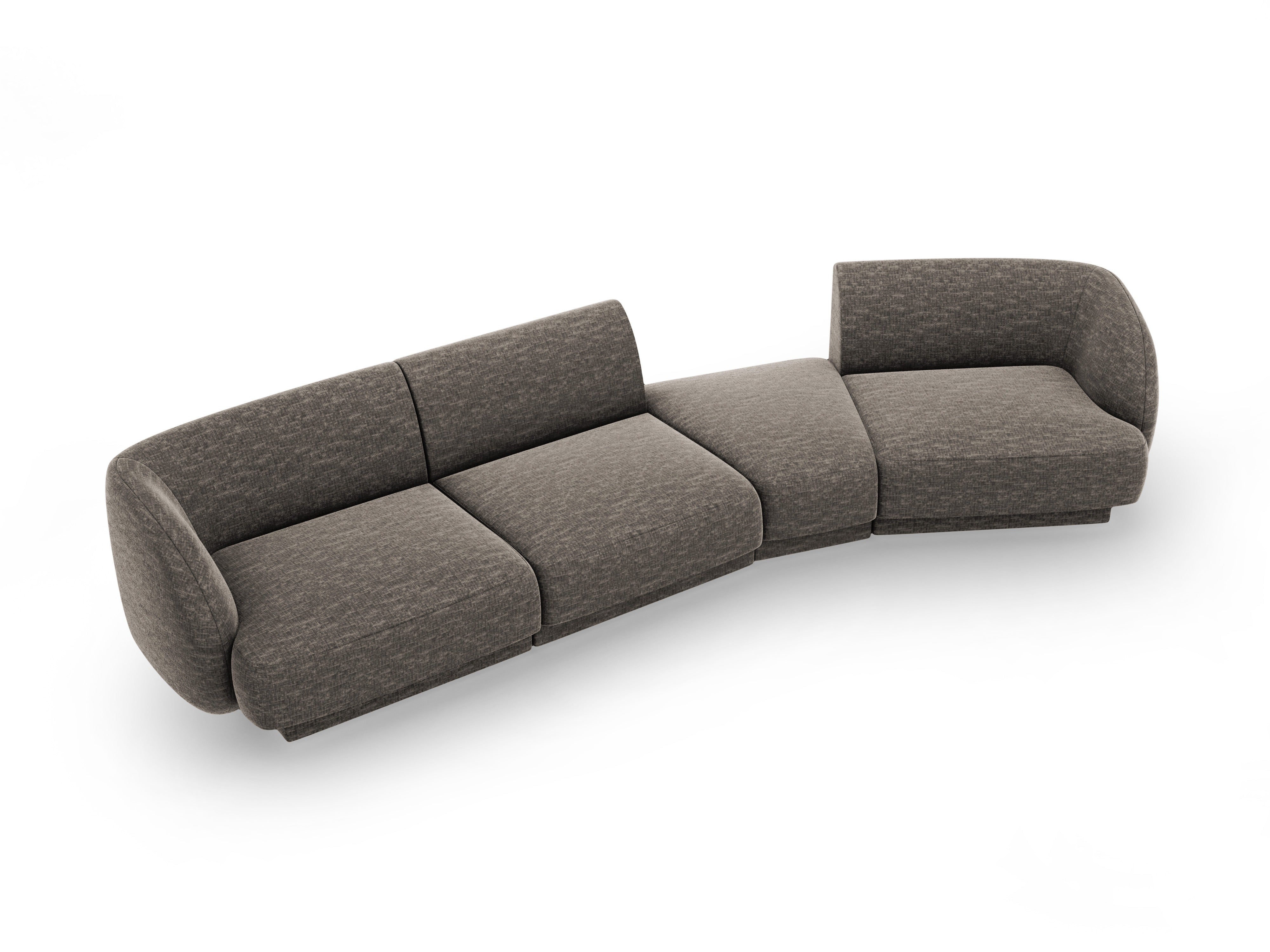 Sofa modułowa prawostronna 6-osobowa MILEY szary szenil jedwabisty