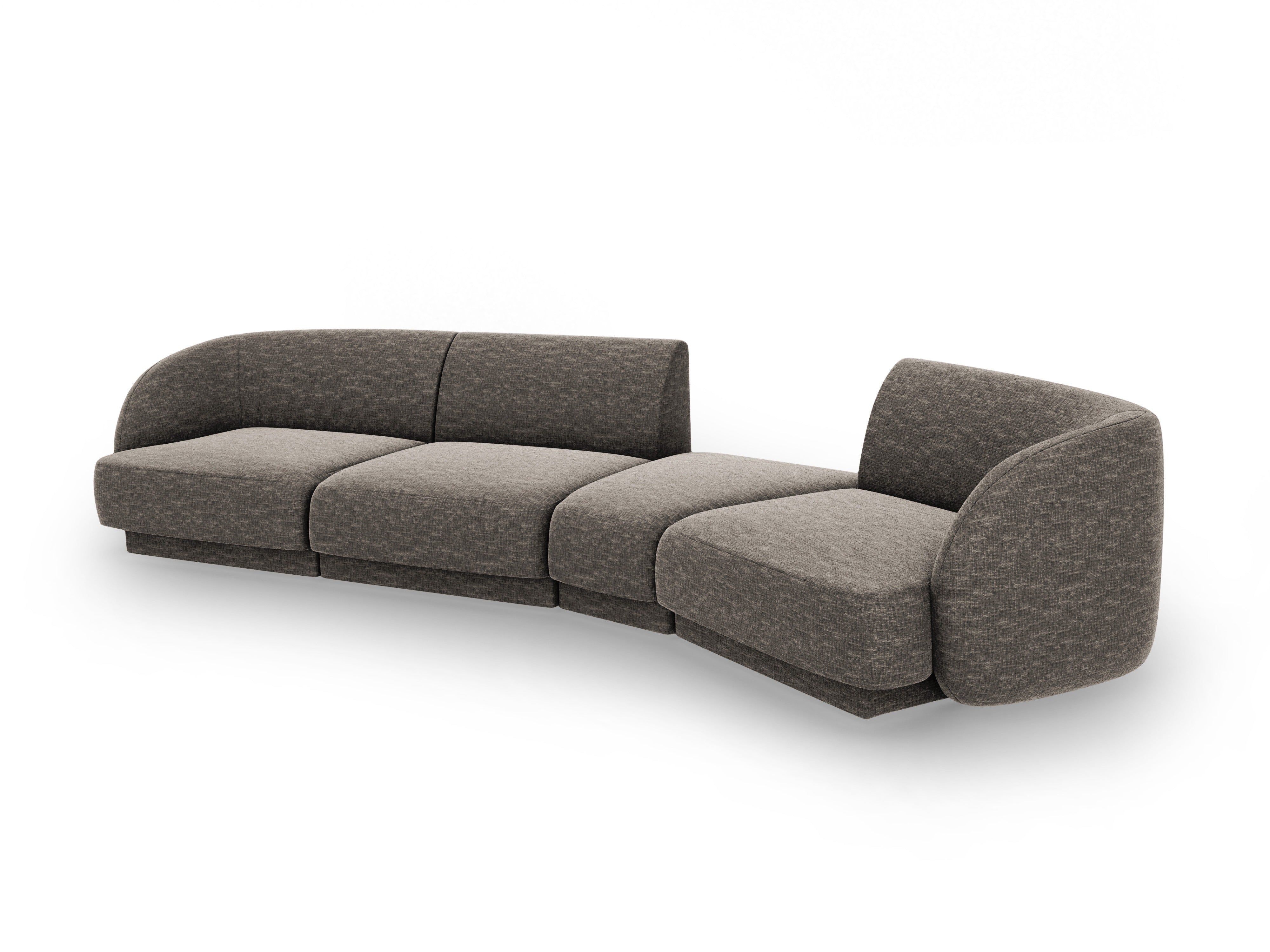 Sofa modułowa prawostronna 6-osobowa MILEY szary szenil jedwabisty