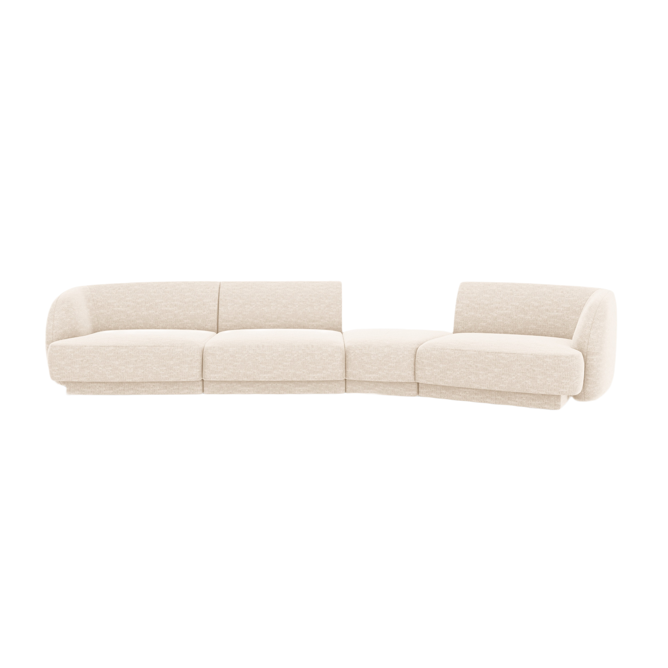 Sofa modułowa prawostronna 6-osobowa MILEY kość słoniowa szenil