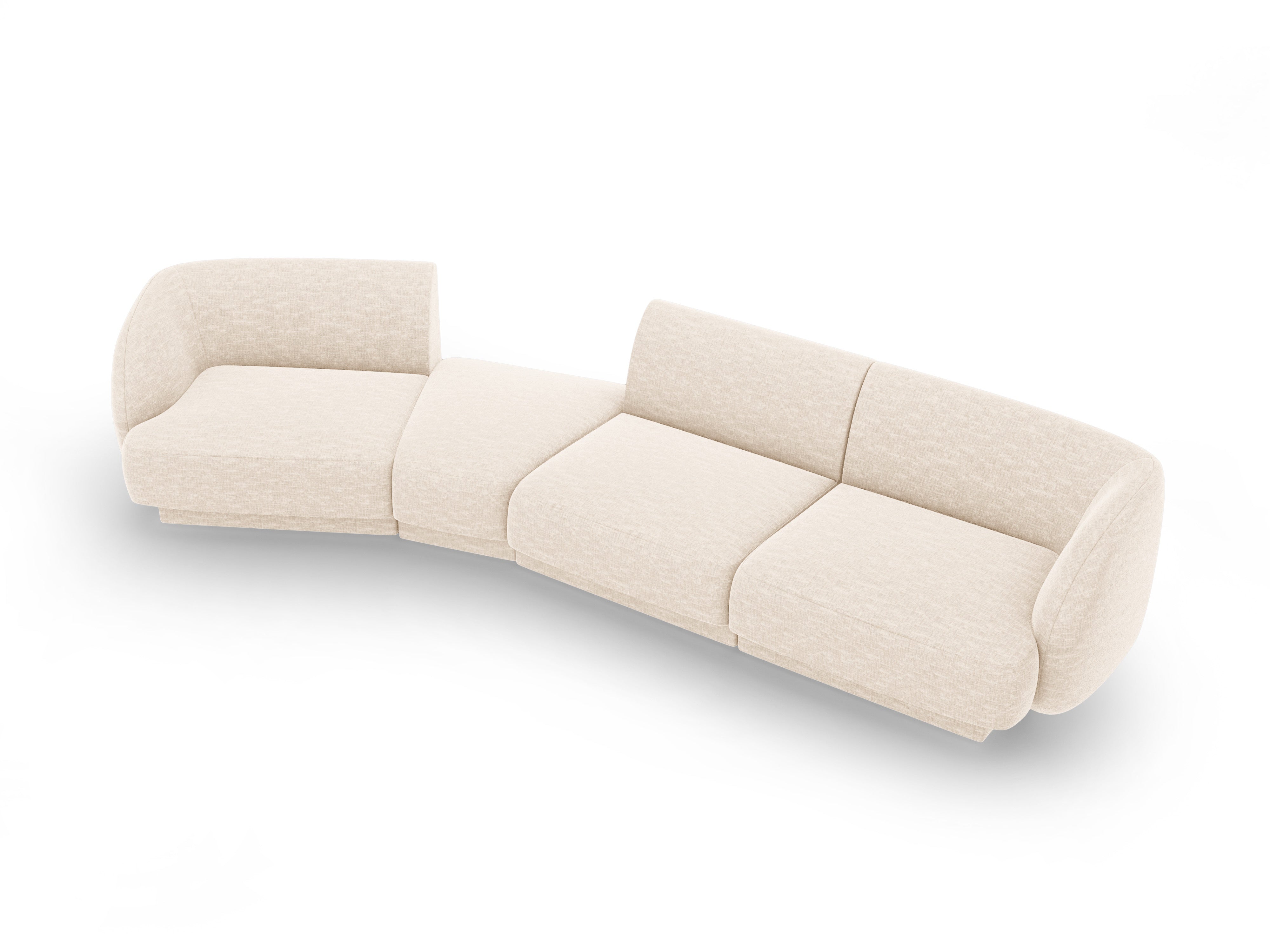 Sofa modułowa lewostronna 6-osobowa MILEY kość słoniowa szenil