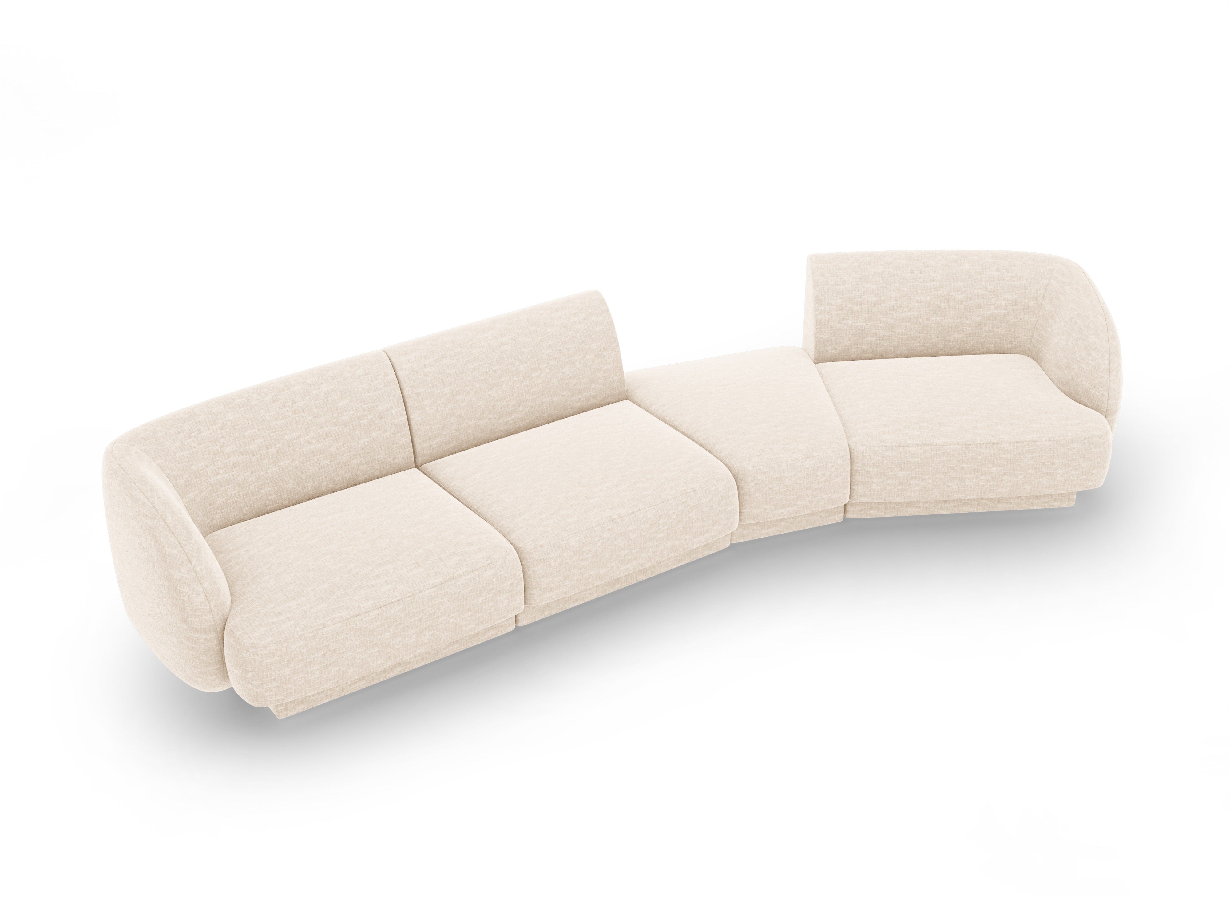 Sofa modułowa prawostronna 6-osobowa MILEY kość słoniowa szenil