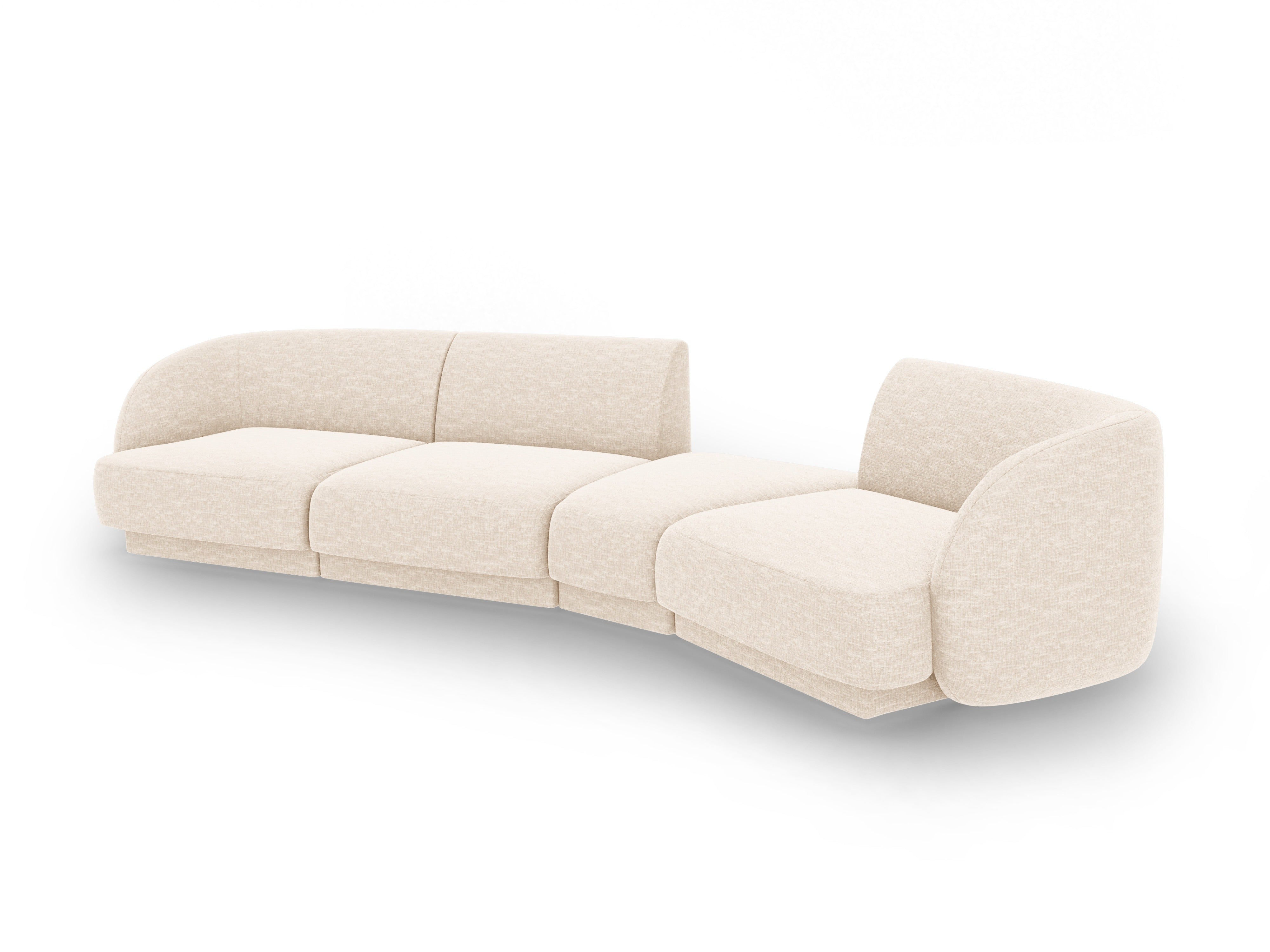 Sofa modułowa prawostronna 6-osobowa MILEY kość słoniowa szenil