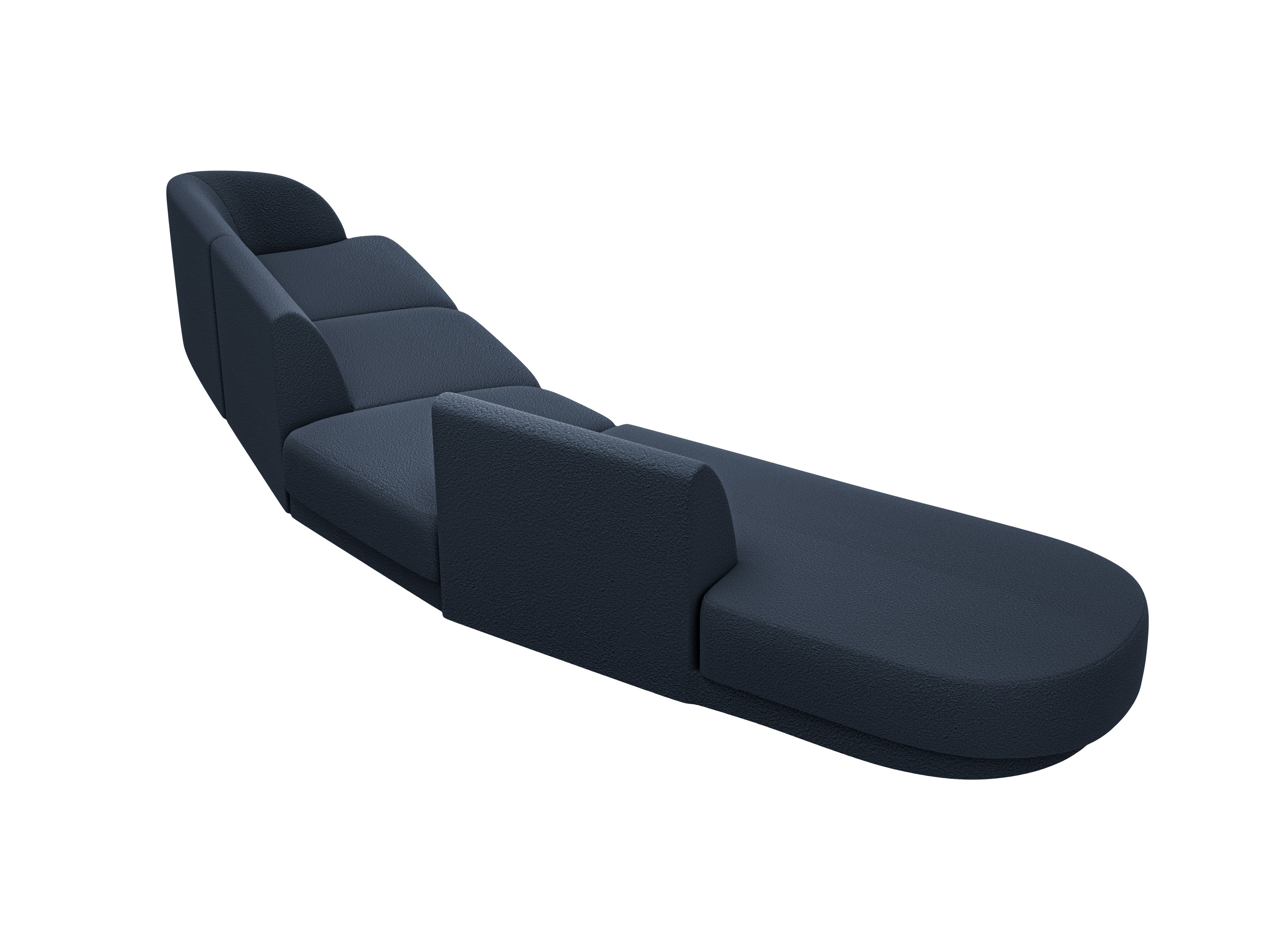 Modulares Ecksofa linksseitig für 7 Personen MILEY dunkelblau Boucle