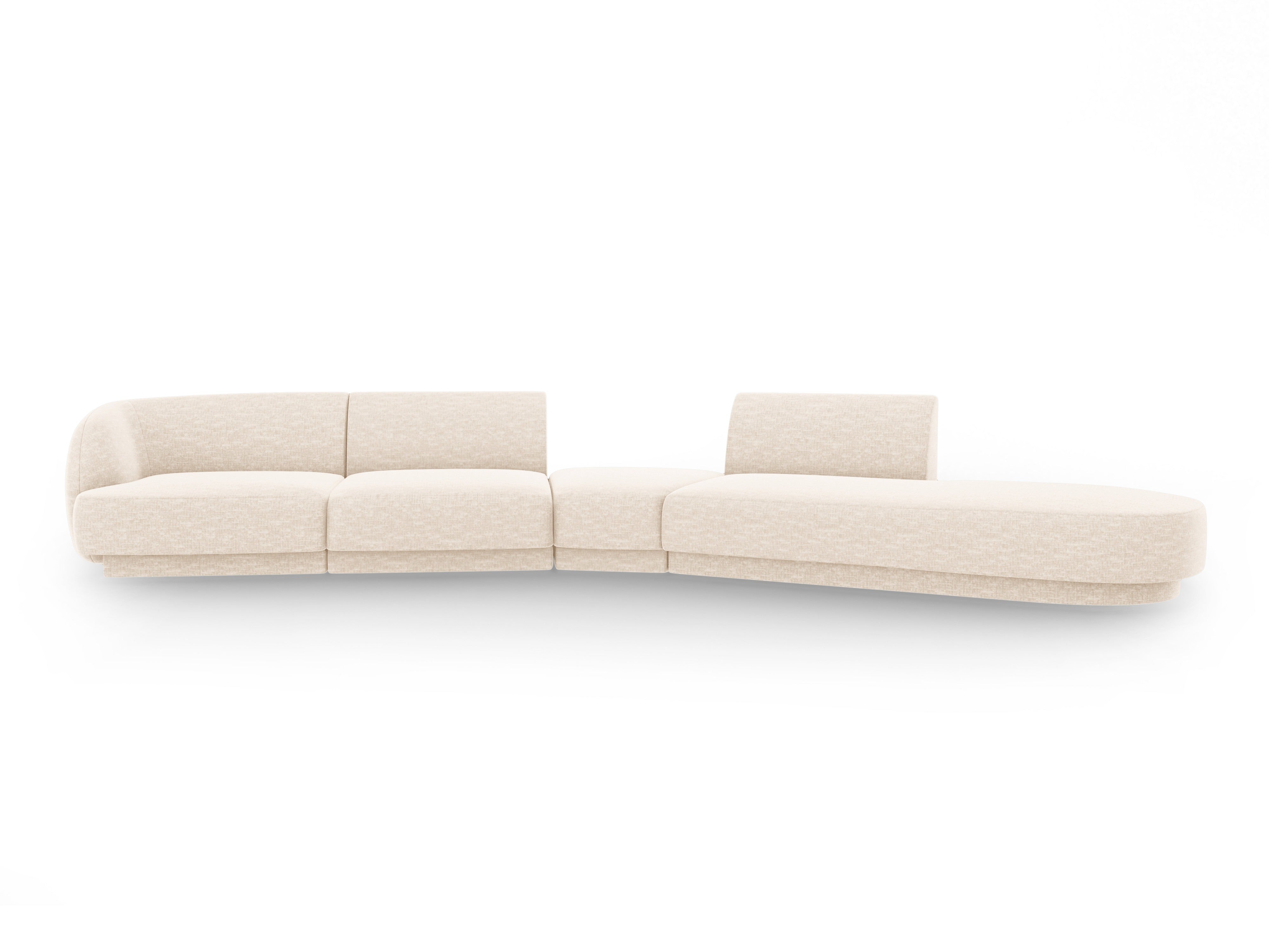 Modularer Ecksofa rechtsseitig für 7 Personen MILEY Elfenbein Chenille